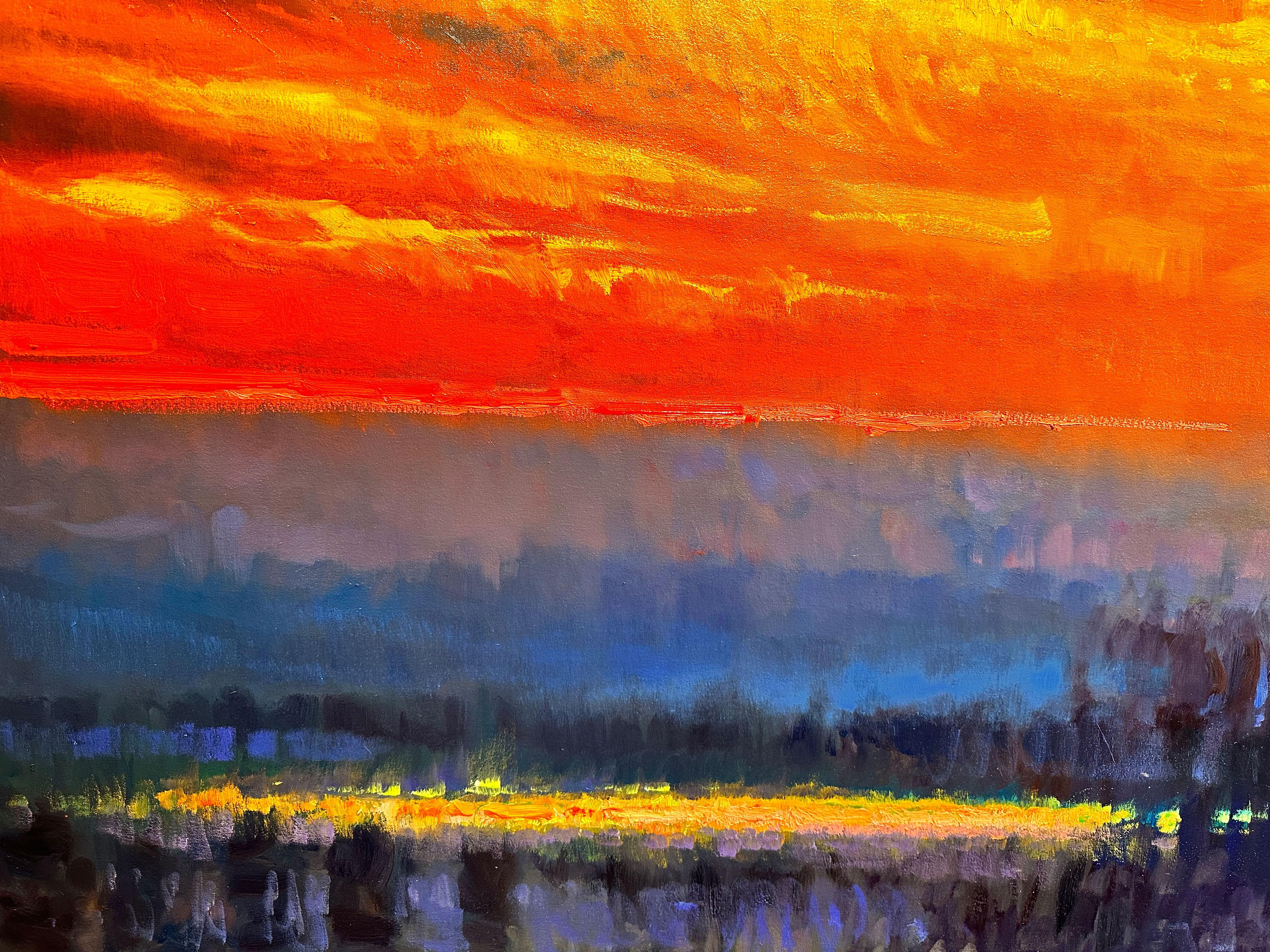 « Grand Illumination », Don Sahli, 60x70, paysage à l'huile impressionniste original en vente 3