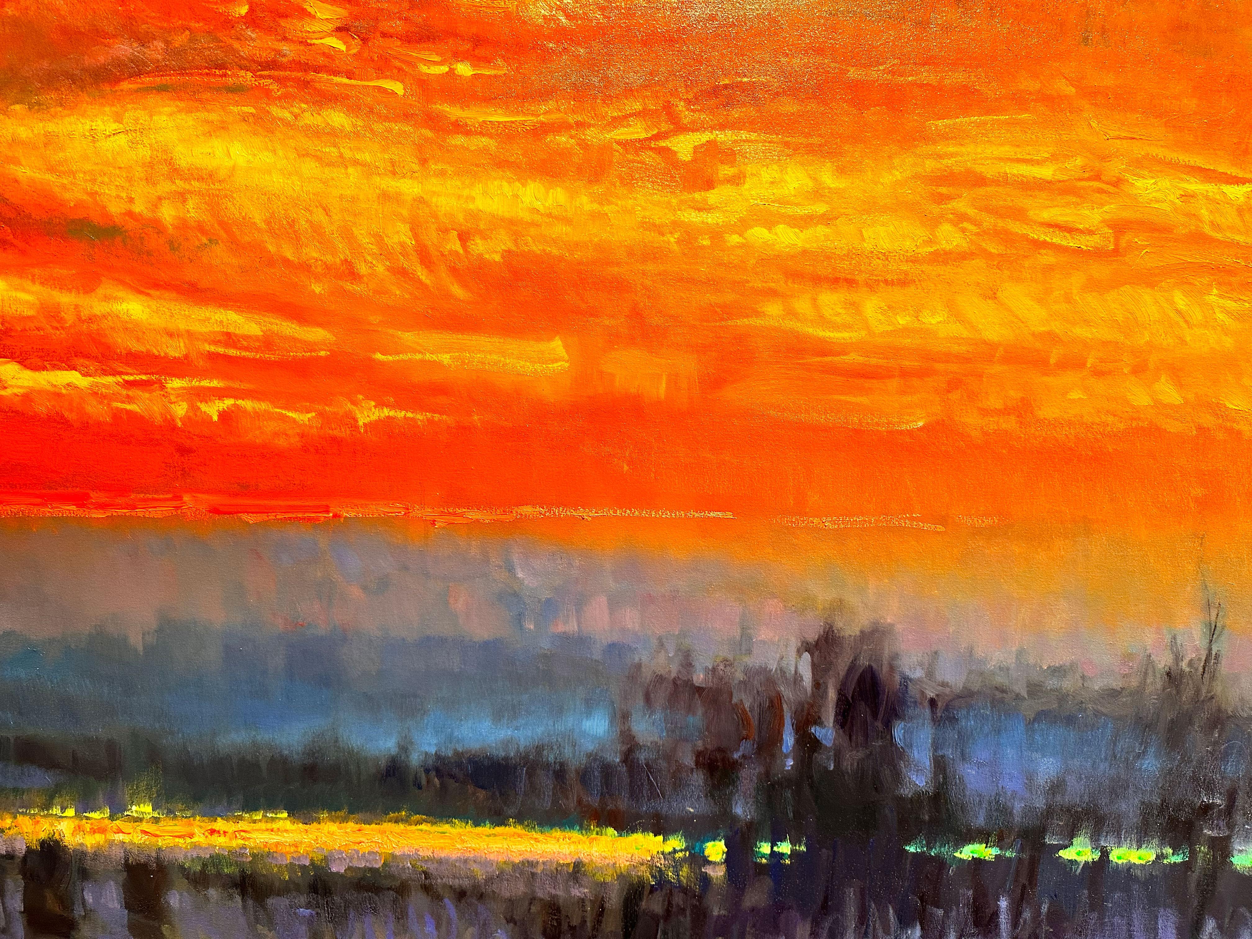 « Grand Illumination », Don Sahli, 60x70, paysage à l'huile impressionniste original en vente 4