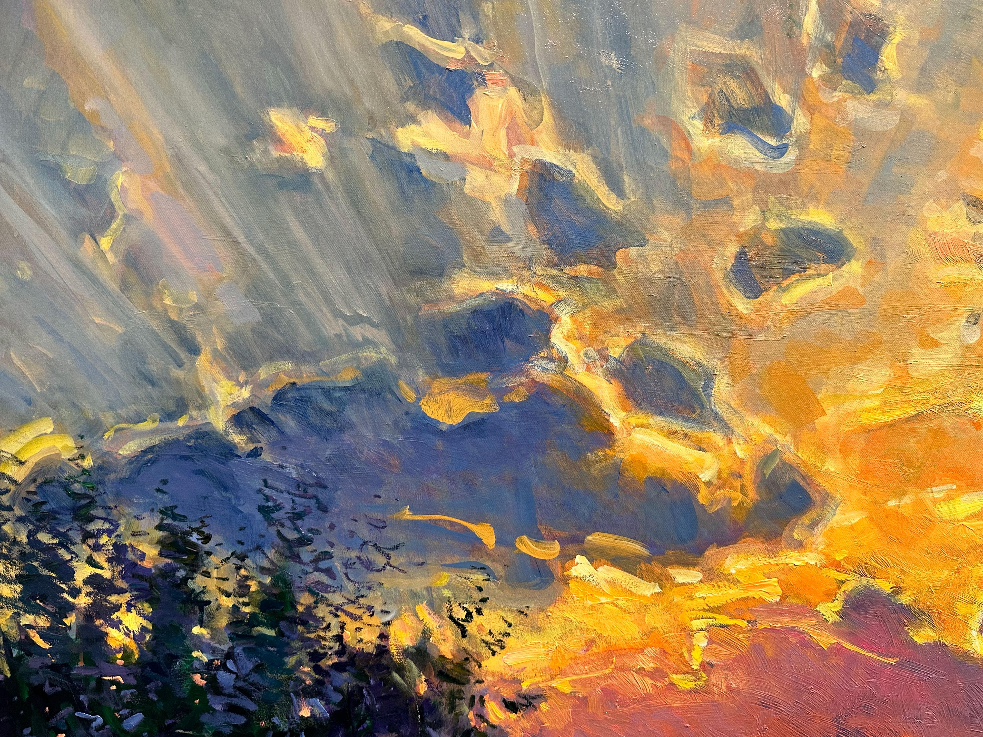 „Powerful Peace“, Don Sahli, 60x72, Original impressionistische Öl-Landschaft im Angebot 2