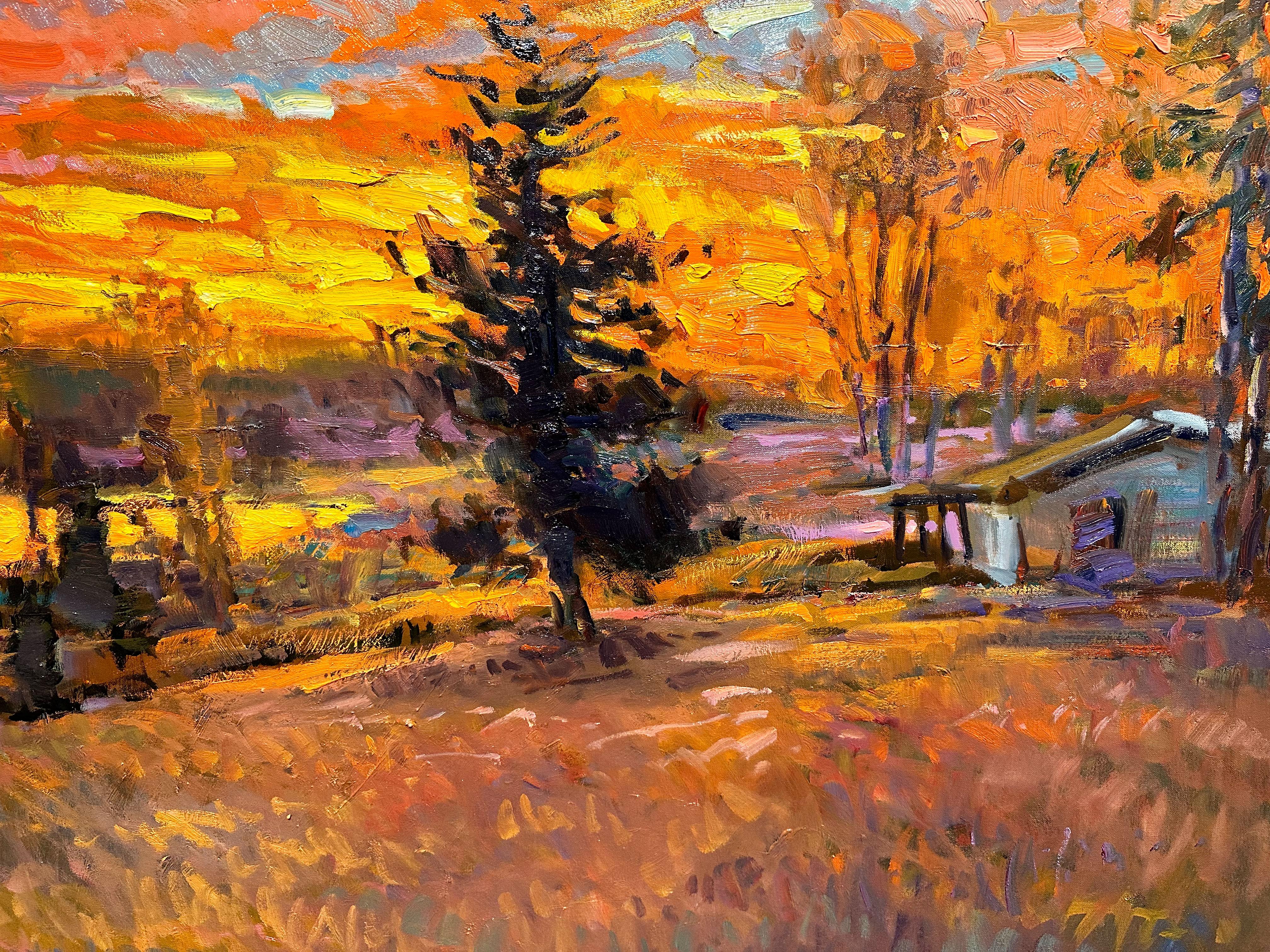 „Time to Relax“, Don Sahli, 60x72 in, Original impressionistische Öl-Landschaft im Angebot 6