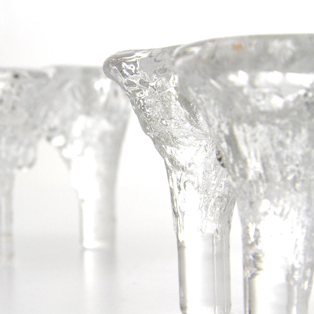 Don Shepherd Blenko Ice Glass Candle Holder, 1970s, Set of Three 1
