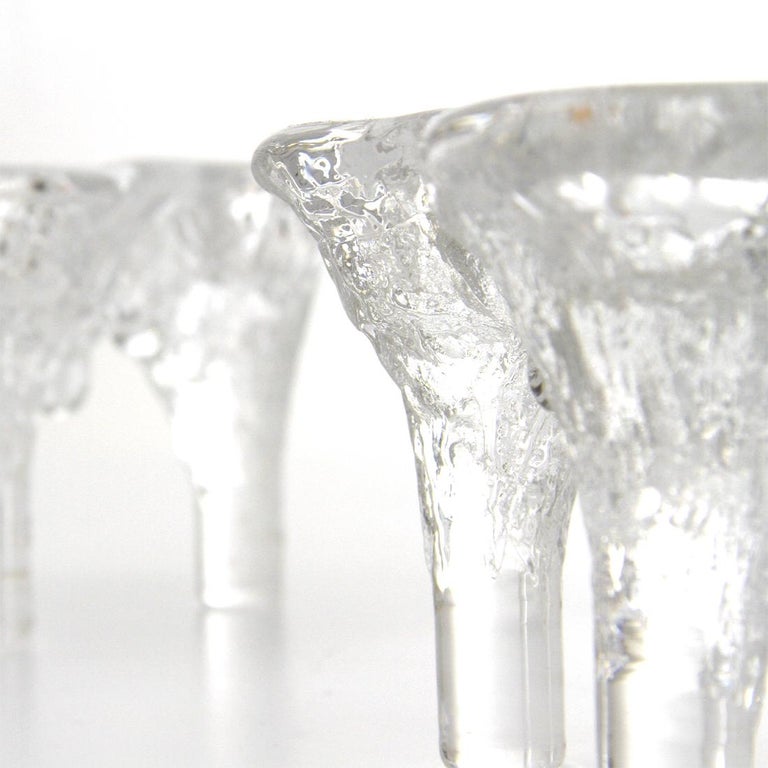 Don Shepherd Blenko Ice Glass Candle Holder, 1970s, Set of Three at 1stDibs