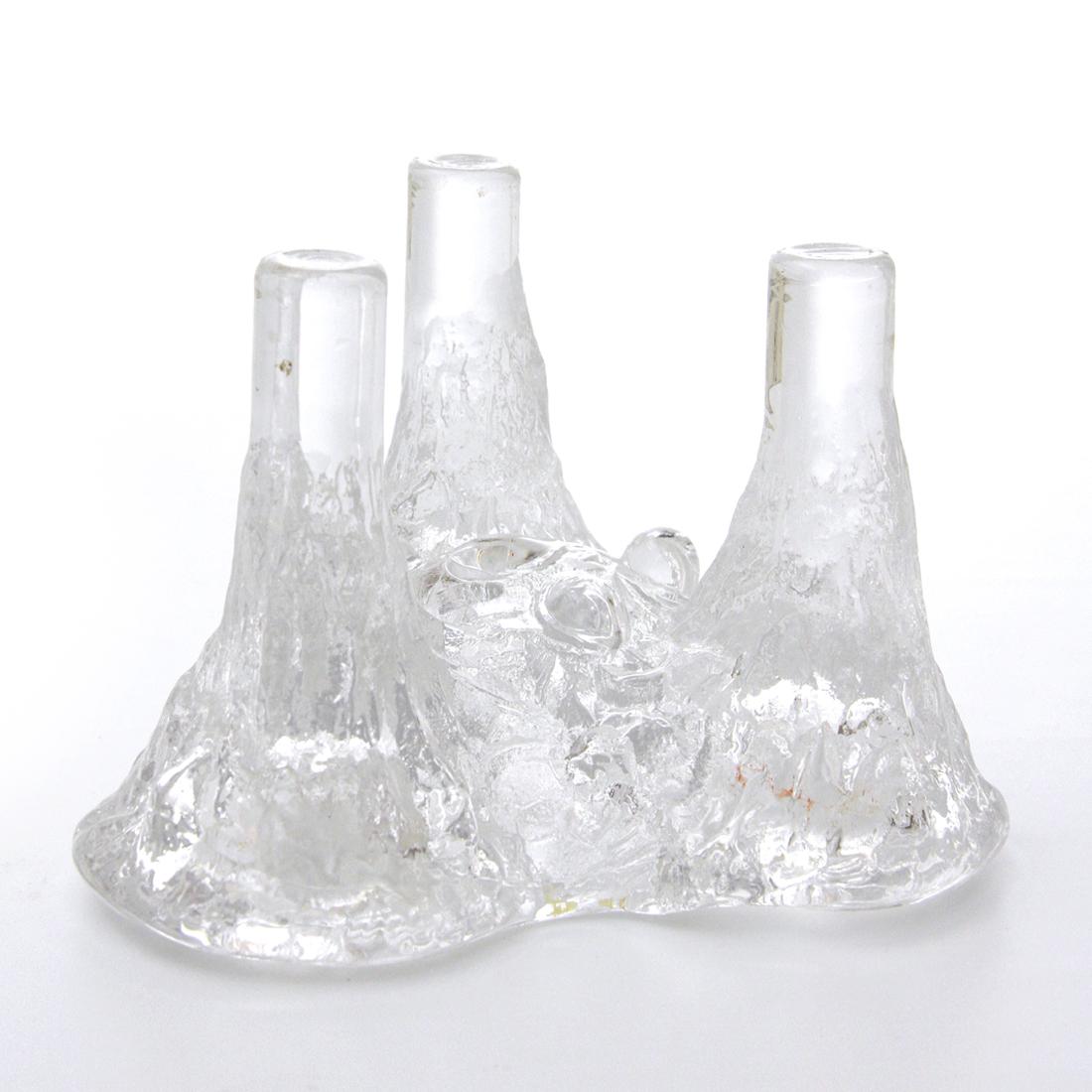 Don Shepherd Blenko Ice Glass Candle Holder, 1970s, Set of Three 2