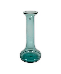 Don Shepherd pour Blenko vase de sol turquoise modèle 789M moderne du milieu du siècle dernier