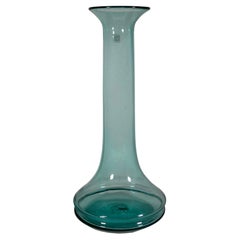 Retro Don Shepherd for Blenko Turquoise Floor Vase Model 789M Mid Century Modern