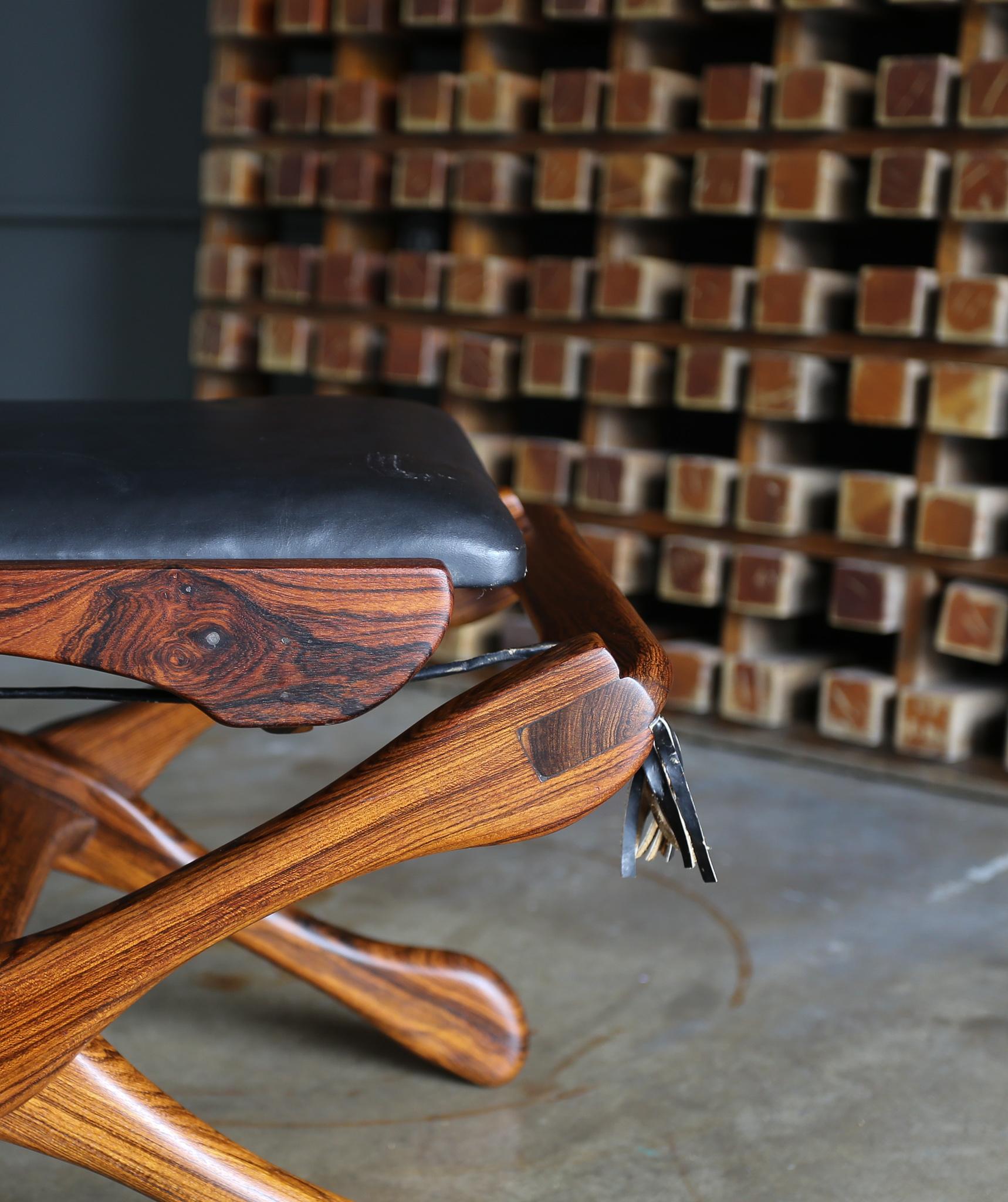 Don Shoemaker Cocobolo Rosewood Ottomans for Señal, circa 1970 1