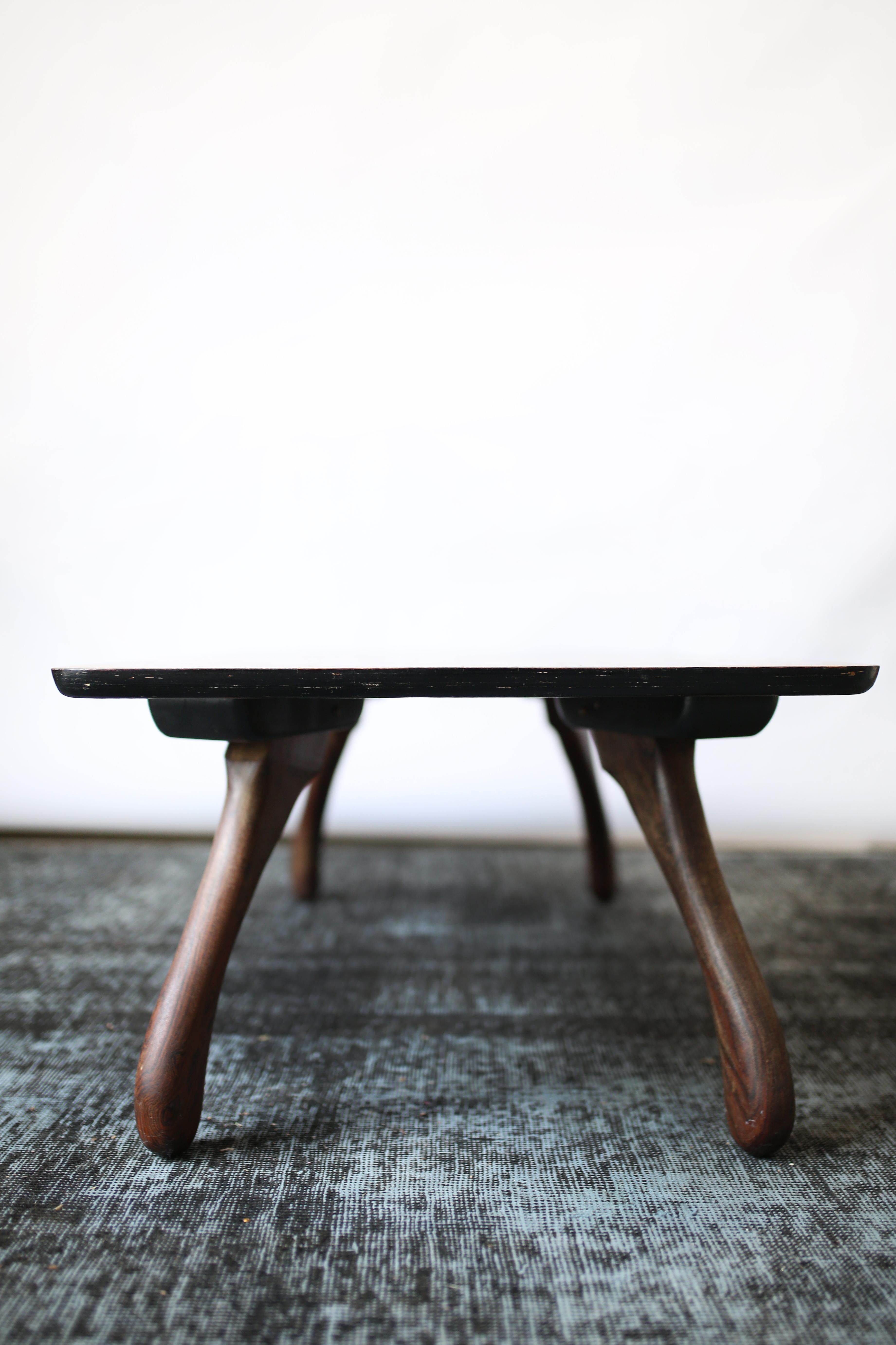 Don Shoemaker 'Cuerno' Rosewood Coffee Table In Good Condition In San Antonio, TX