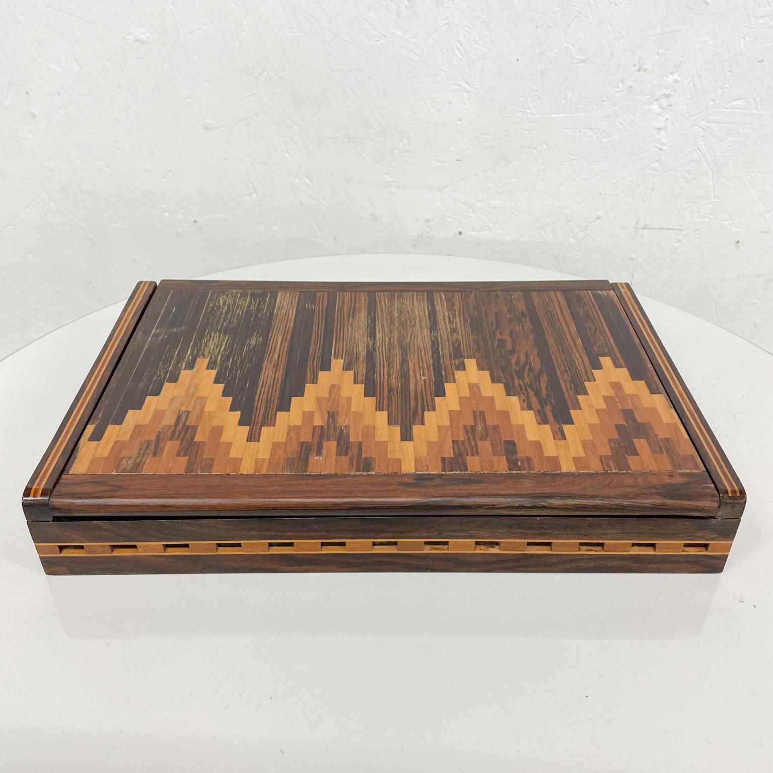 Don Shoemaker Elegant Exotic Wood Box Inlay Design 1960s Señal Morelia Mexico 3