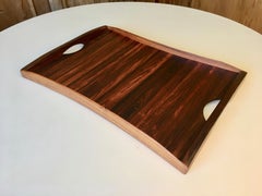 Plateau de service en bois dur exotique Don Shoemaker