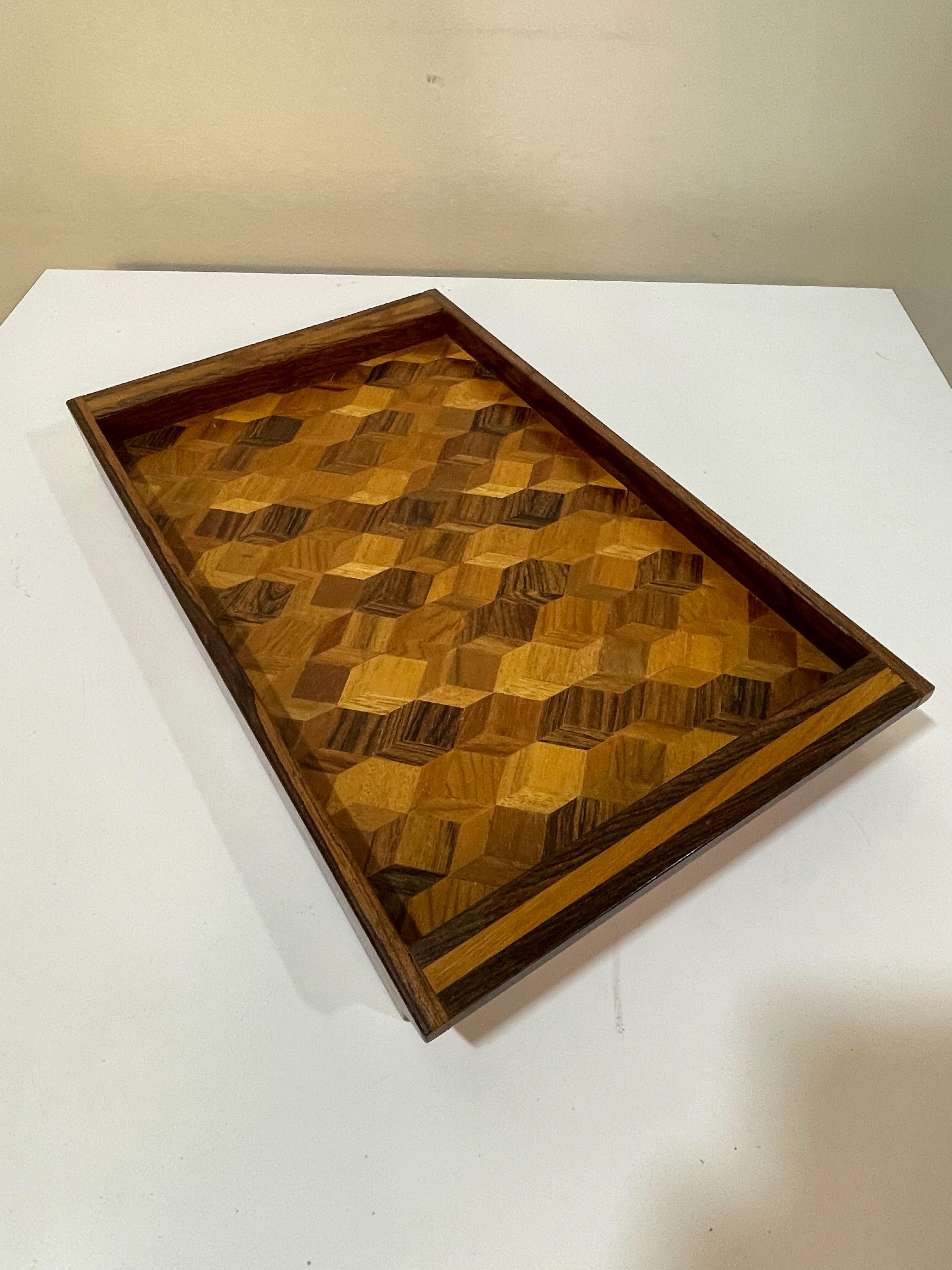 Mid-Century Modern Don Shoemaker Exotic Wood Tray For Sale