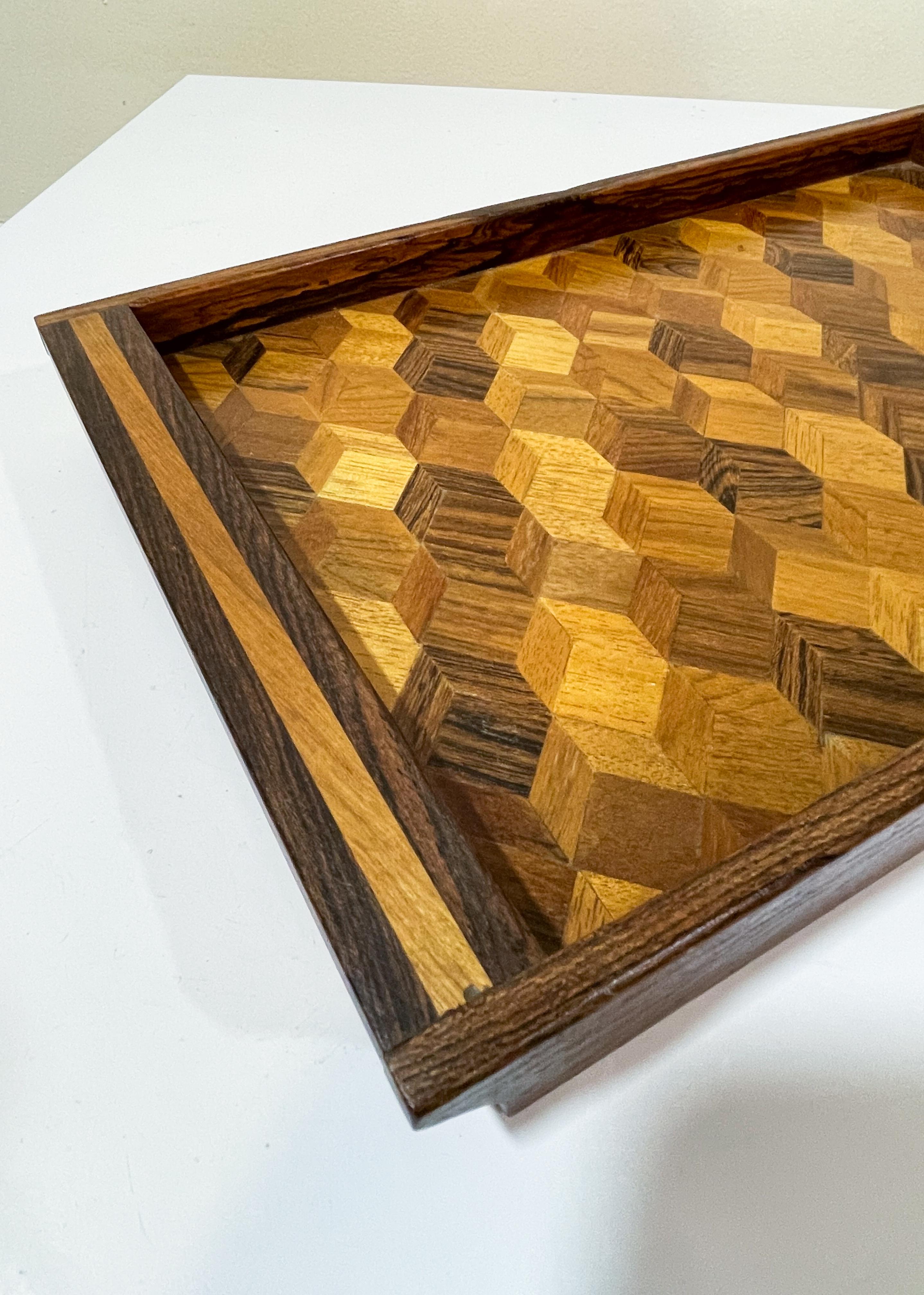 Don Shoemaker Exotic Wood Tray In Good Condition For Sale In Kalamazoo, MI