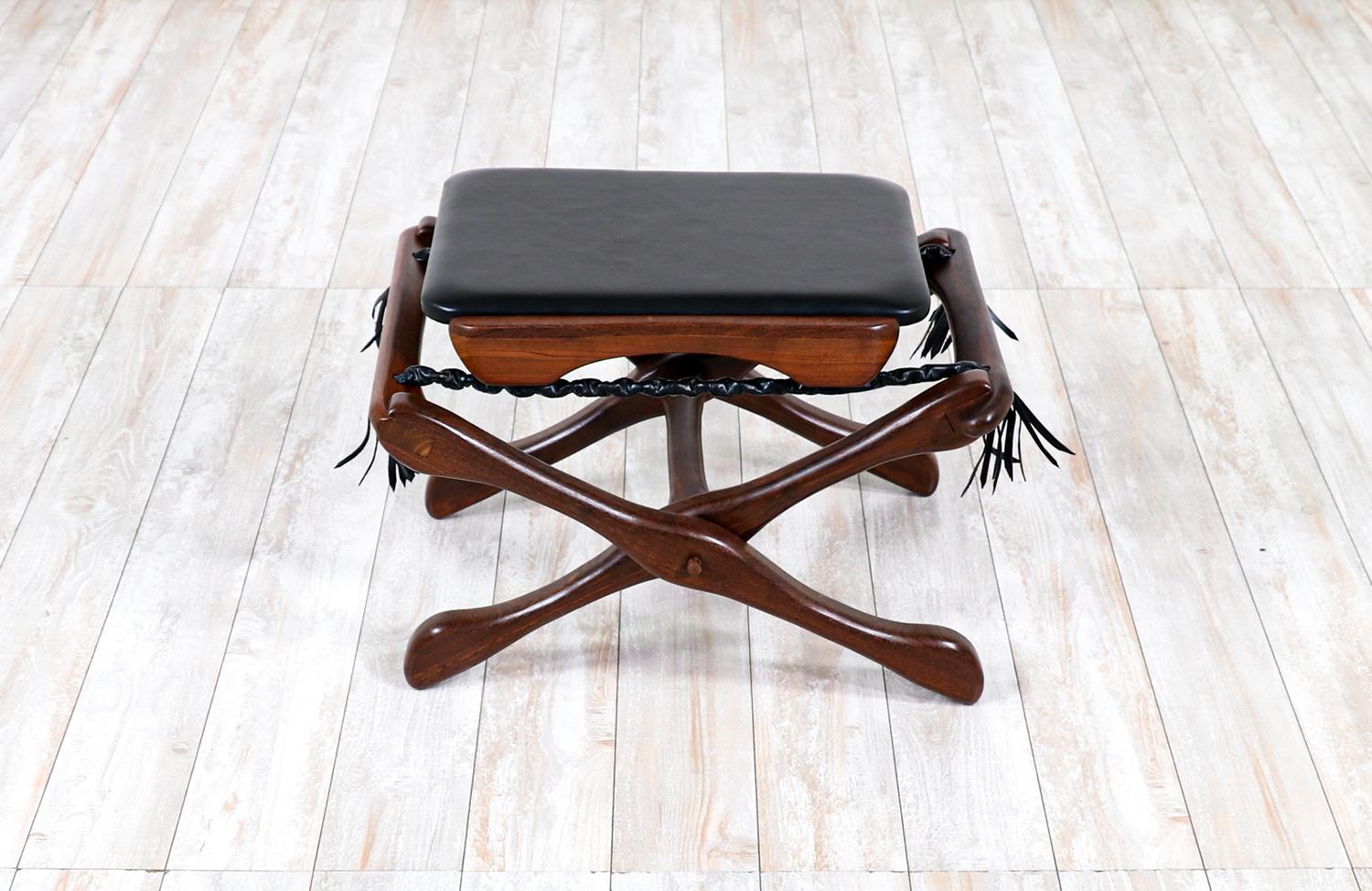 Don Shoemaker Folding Leather & Rosewood Stool for Señal Furniture

________________________________________

Transforming a piece of Mid-Century Modern furniture is like bringing history back to life, and we take this journey with passion and