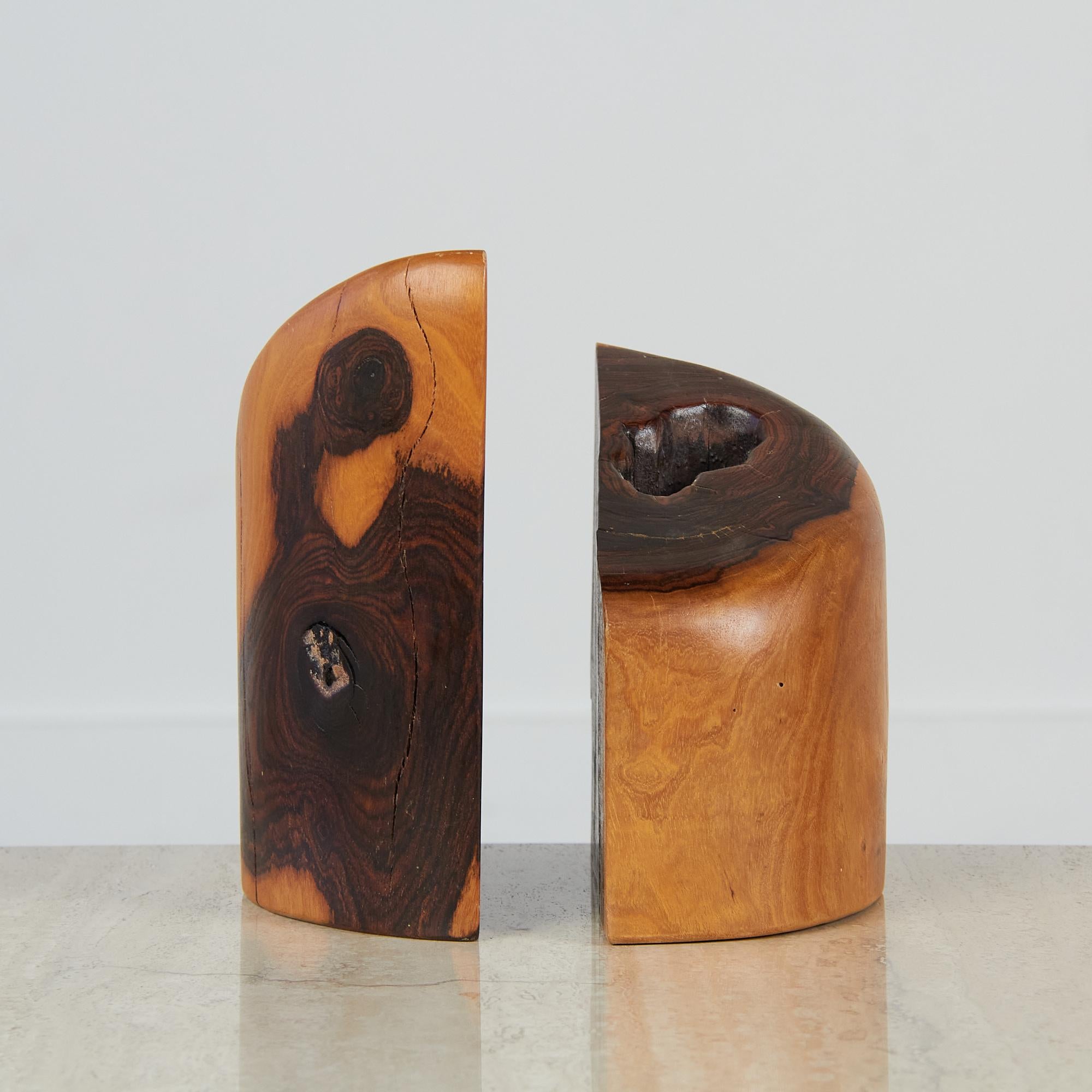 Don Shoemaker for Señal Bookends in Solid Cocobolo In Excellent Condition In Los Angeles, CA