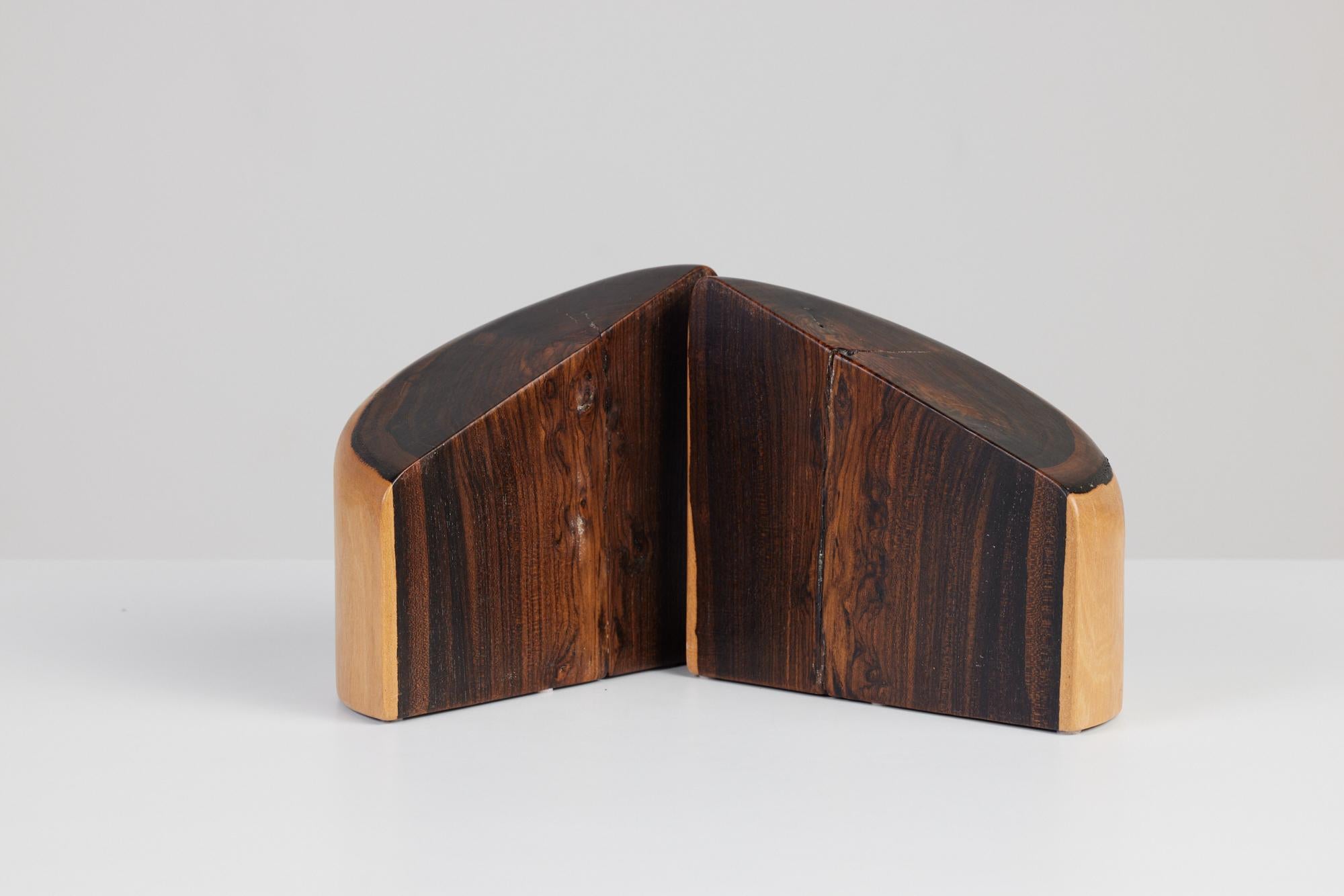 Don Shoemaker for Señal Bookends in Solid Cocobolo 3