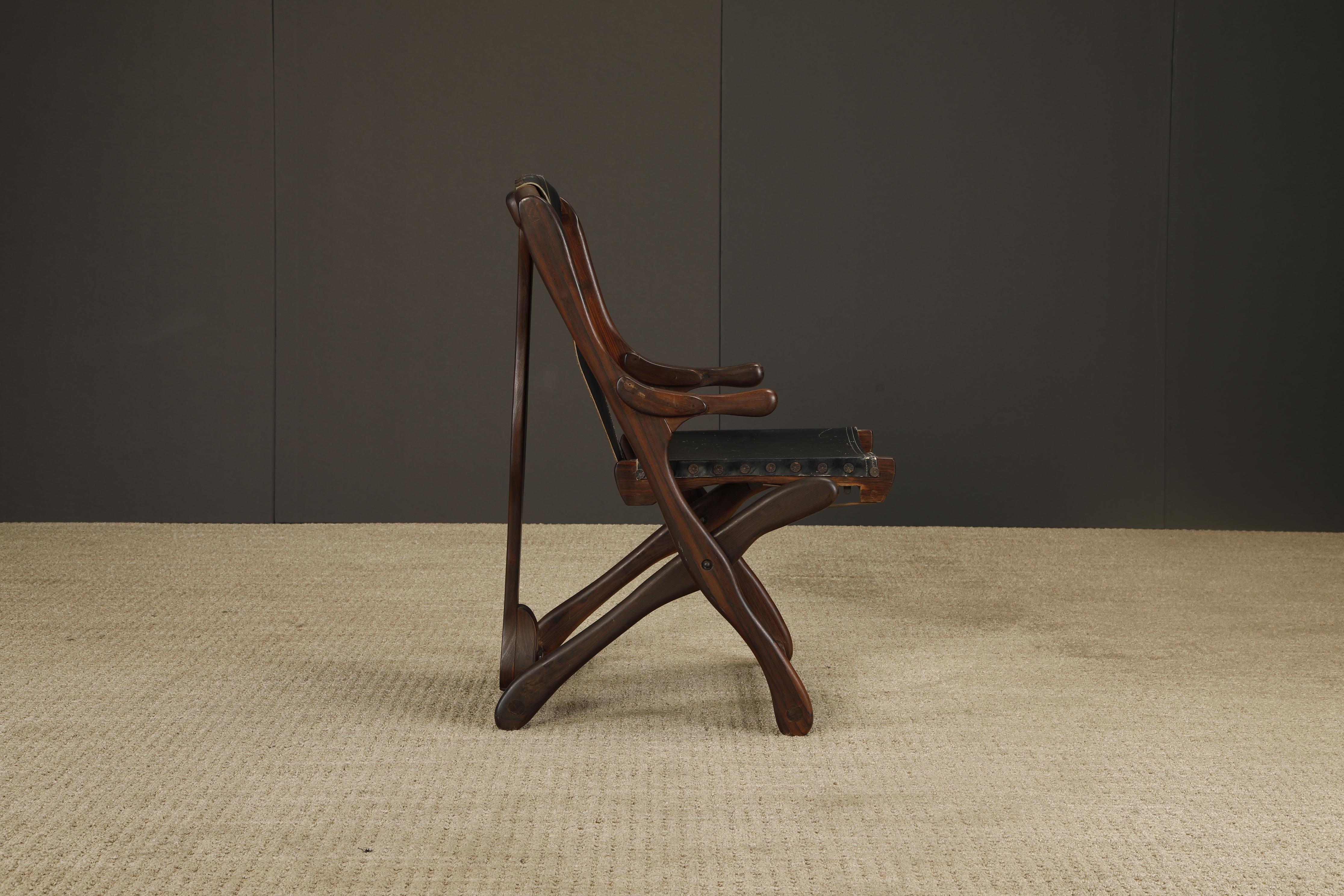 Don Shoemaker für Senal Klappbare, verstellbare Sessel aus Palisanderholz und Leder 1960er Jahre im Angebot 9