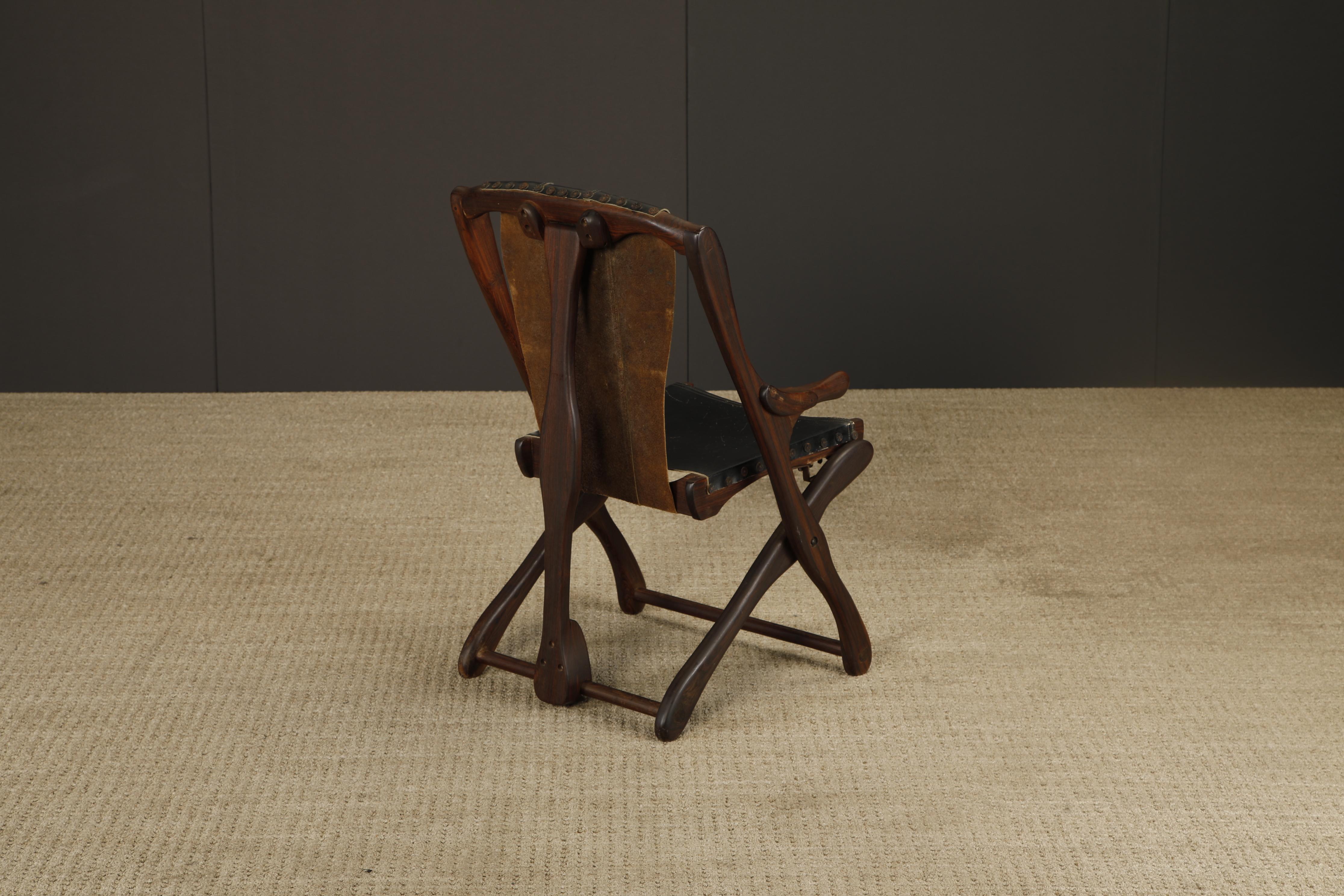 Don Shoemaker für Senal Klappbare, verstellbare Sessel aus Palisanderholz und Leder 1960er Jahre im Angebot 12