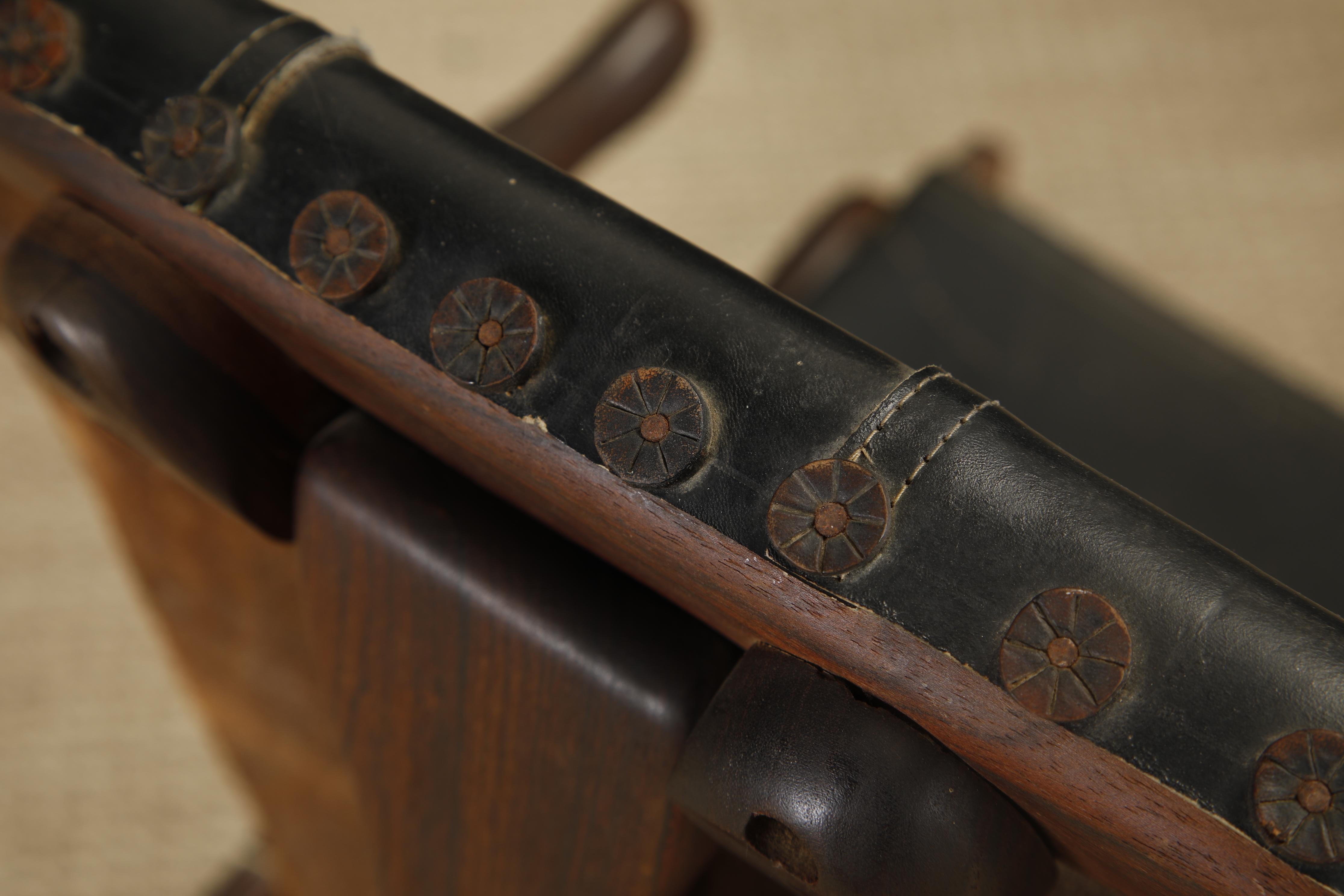 Don Shoemaker für Senal Klappbare, verstellbare Sessel aus Palisanderholz und Leder 1960er Jahre im Angebot 13