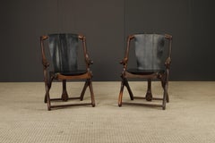 Don Shoemaker para Senal Sillones plegables ajustables de palisandro y cuero Años 60