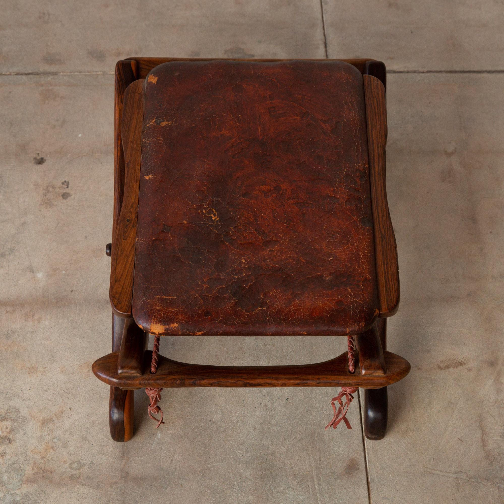 Don Shoemaker for Señal Folding Stool with Leather Seat 3