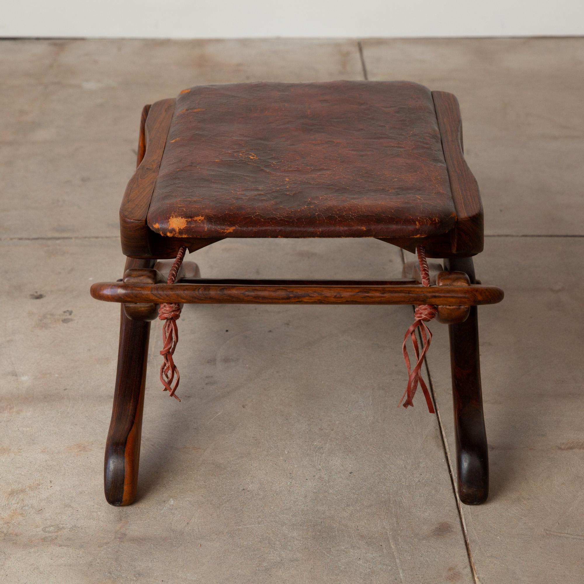 Don Shoemaker for Señal Folding Stool with Leather Seat 1