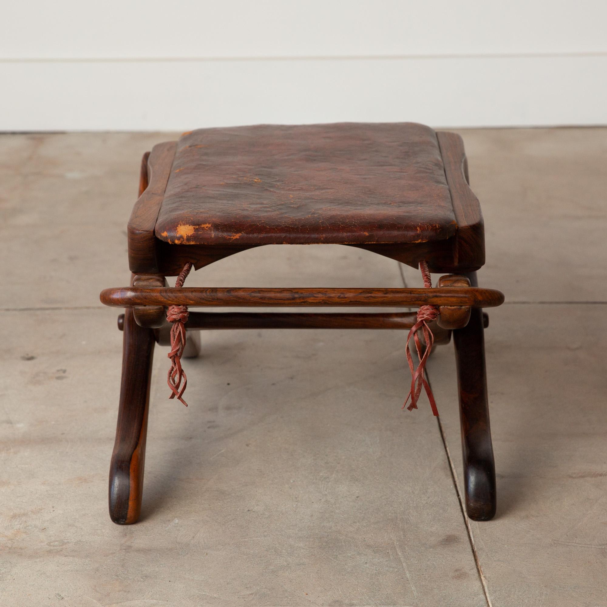 Don Shoemaker for Señal Folding Stool with Leather Seat 2