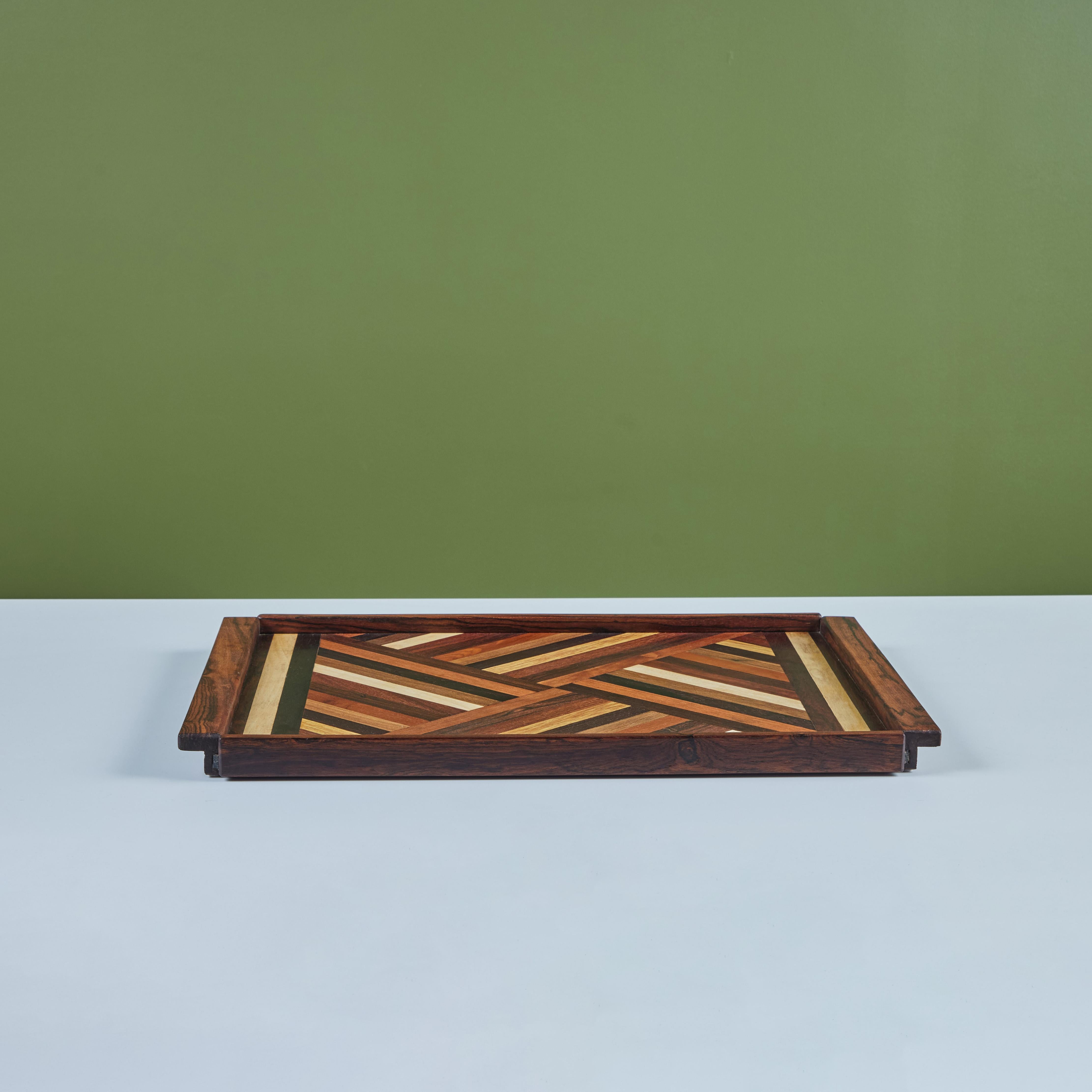 Inlay Don Shoemaker for Señal Geometric Marquetry Decorative Tray