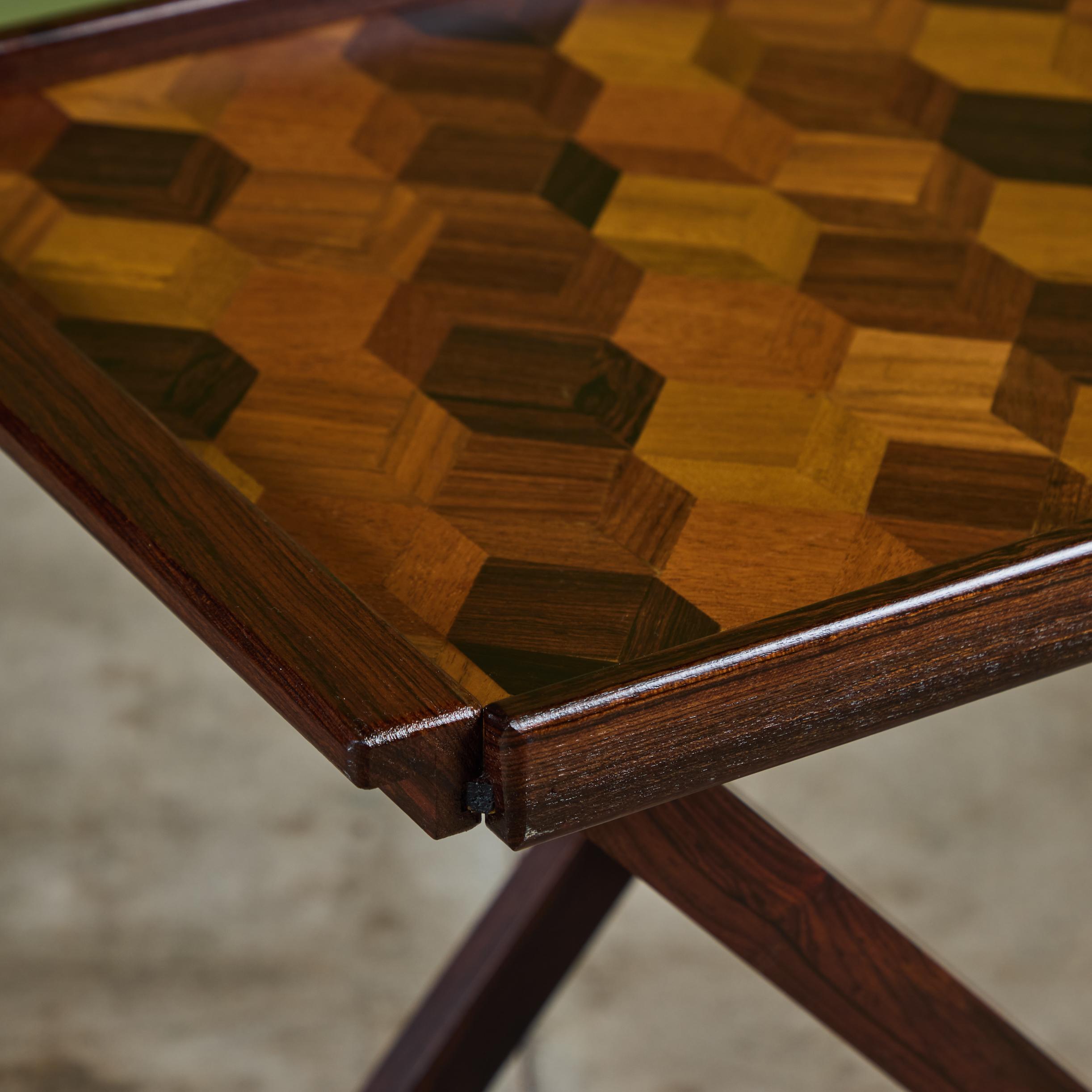 Don Shoemaker para Señal Bandeja de marquetería geométrica con soporte en venta 3