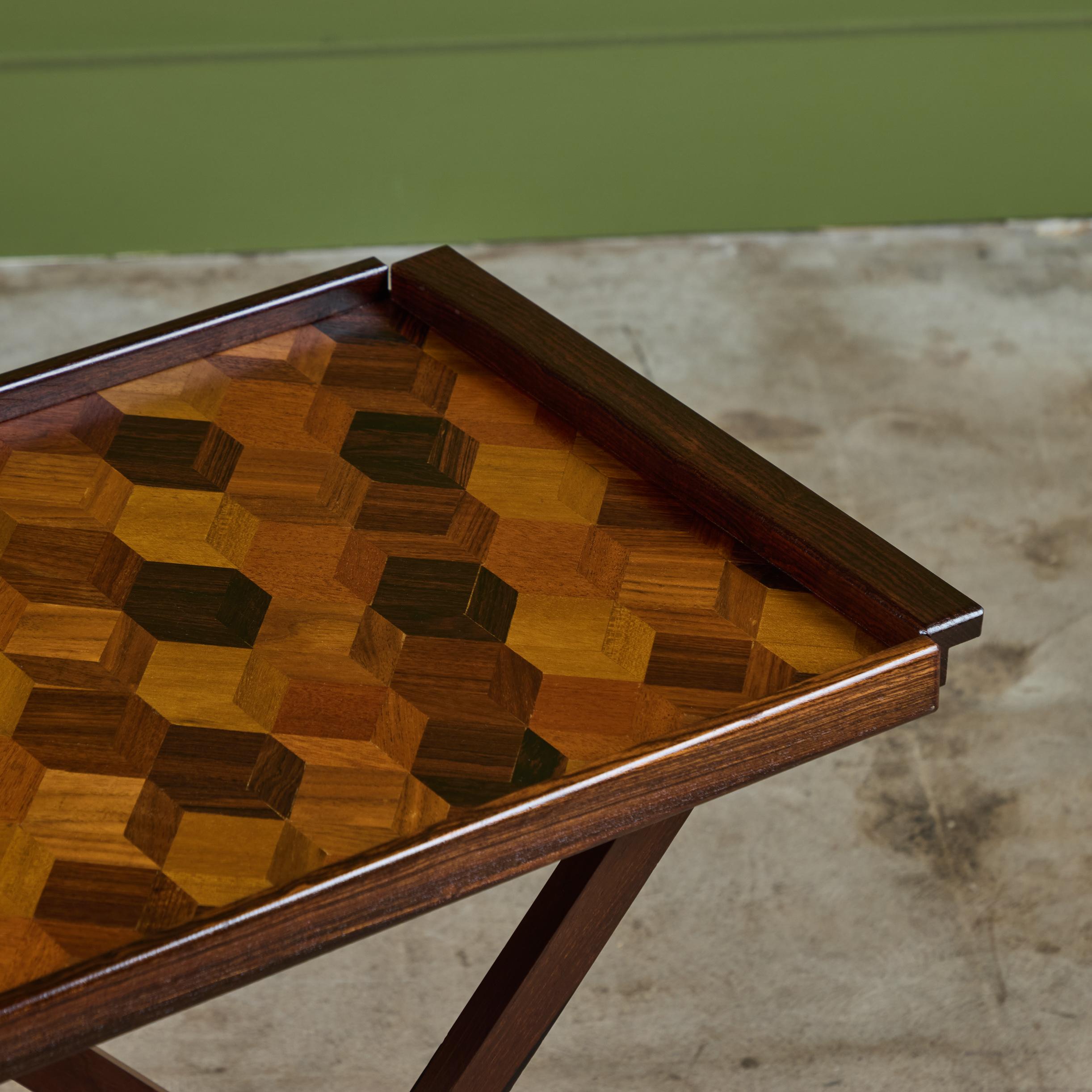 Don Shoemaker para Señal Bandeja de marquetería geométrica con soporte en venta 4