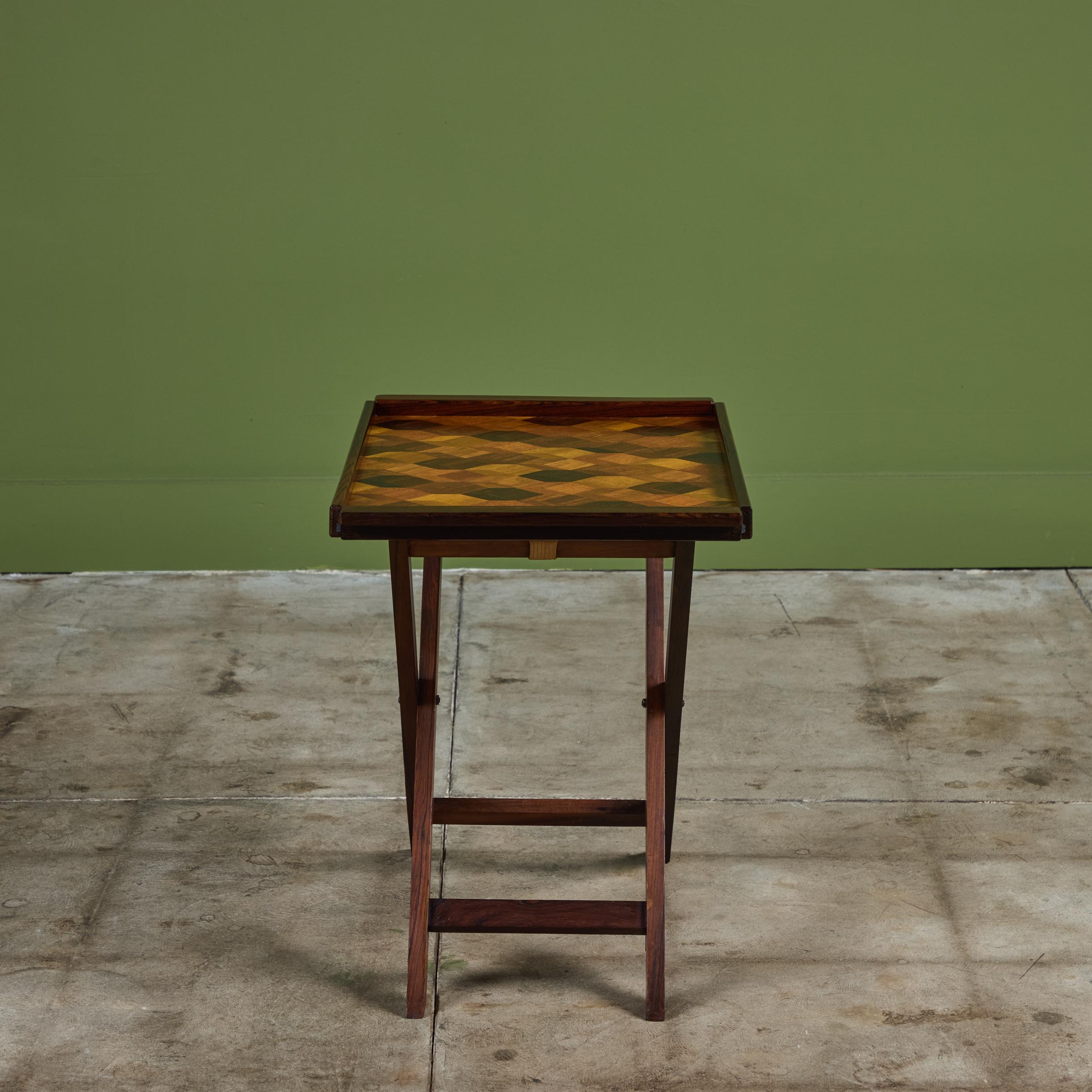 Don Shoemaker para Señal Bandeja de marquetería geométrica con soporte Mexicano en venta