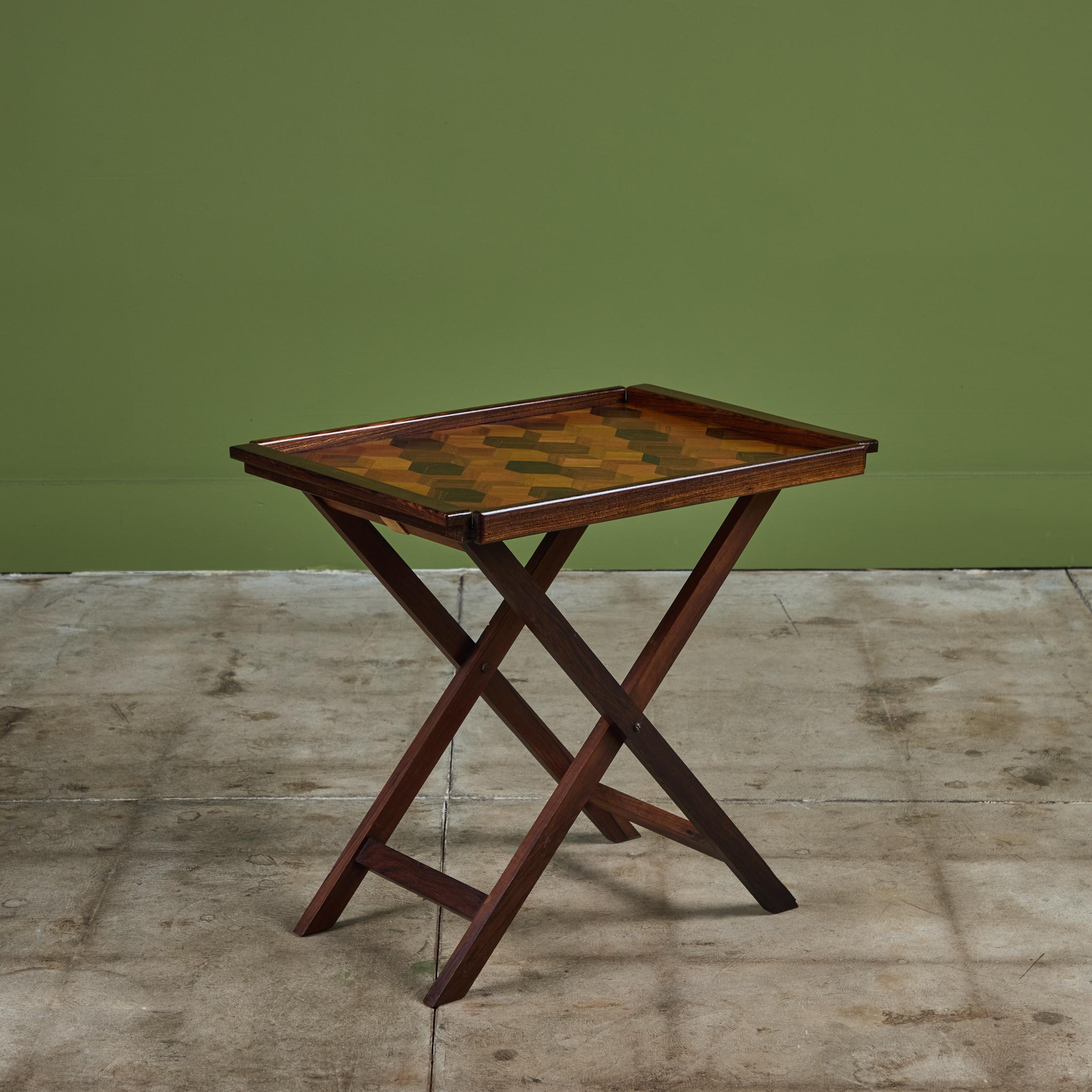 Don Shoemaker para Señal Bandeja de marquetería geométrica con soporte Incrustación en venta
