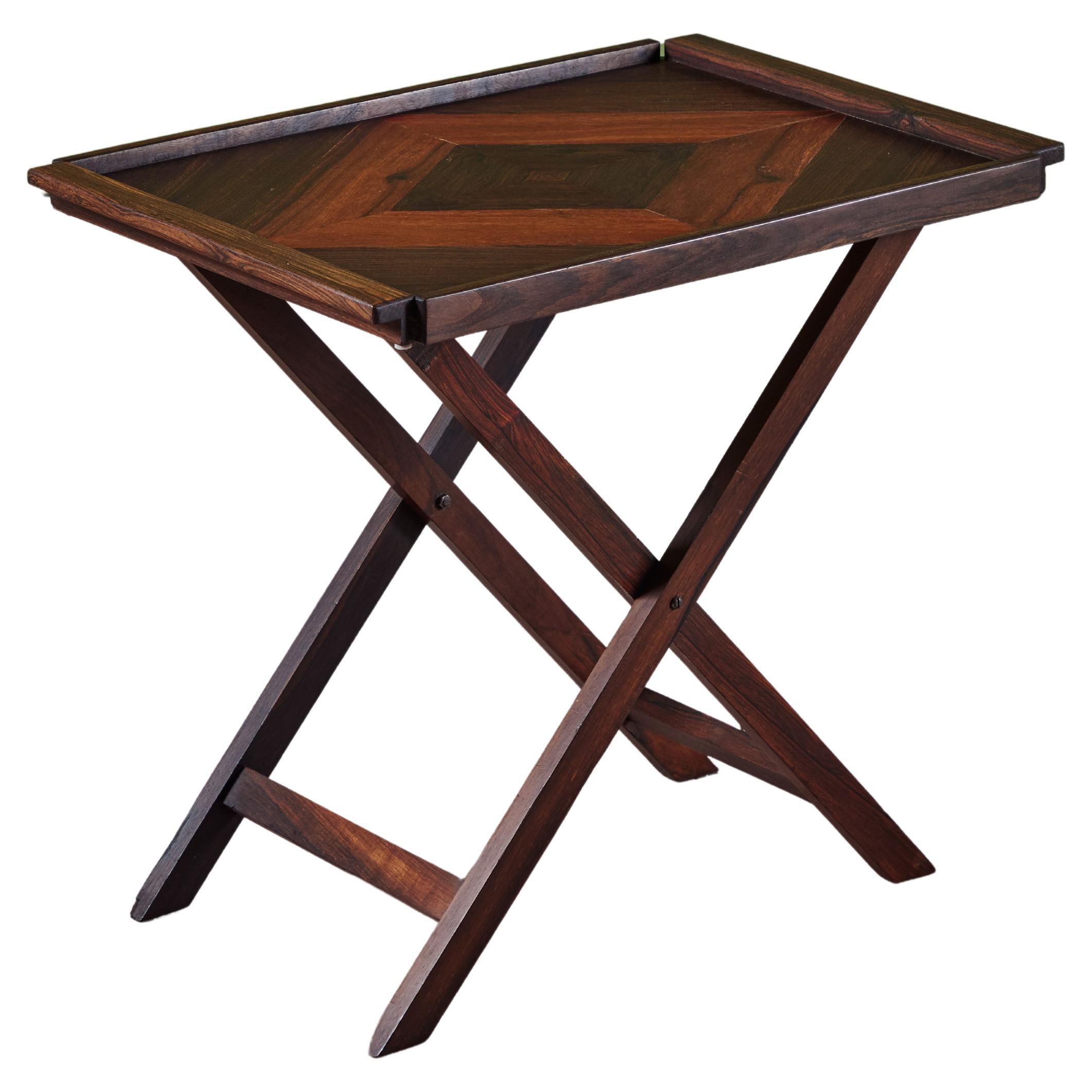 Don Shoemaker for Señal Geometric Marquetry Tray with Stand For Sale