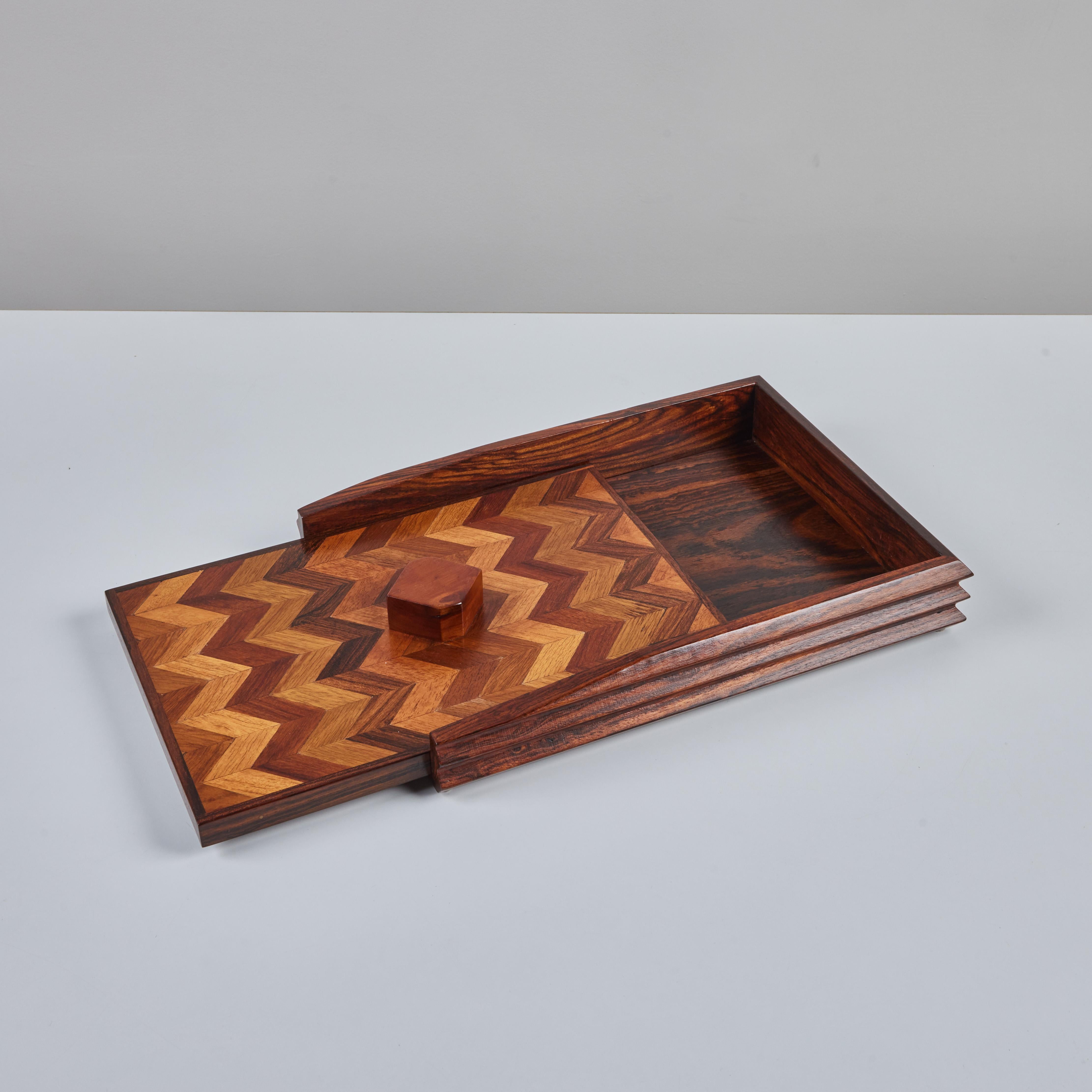 Don Shoemaker for Señal Marquetry Paper Tray For Sale 2