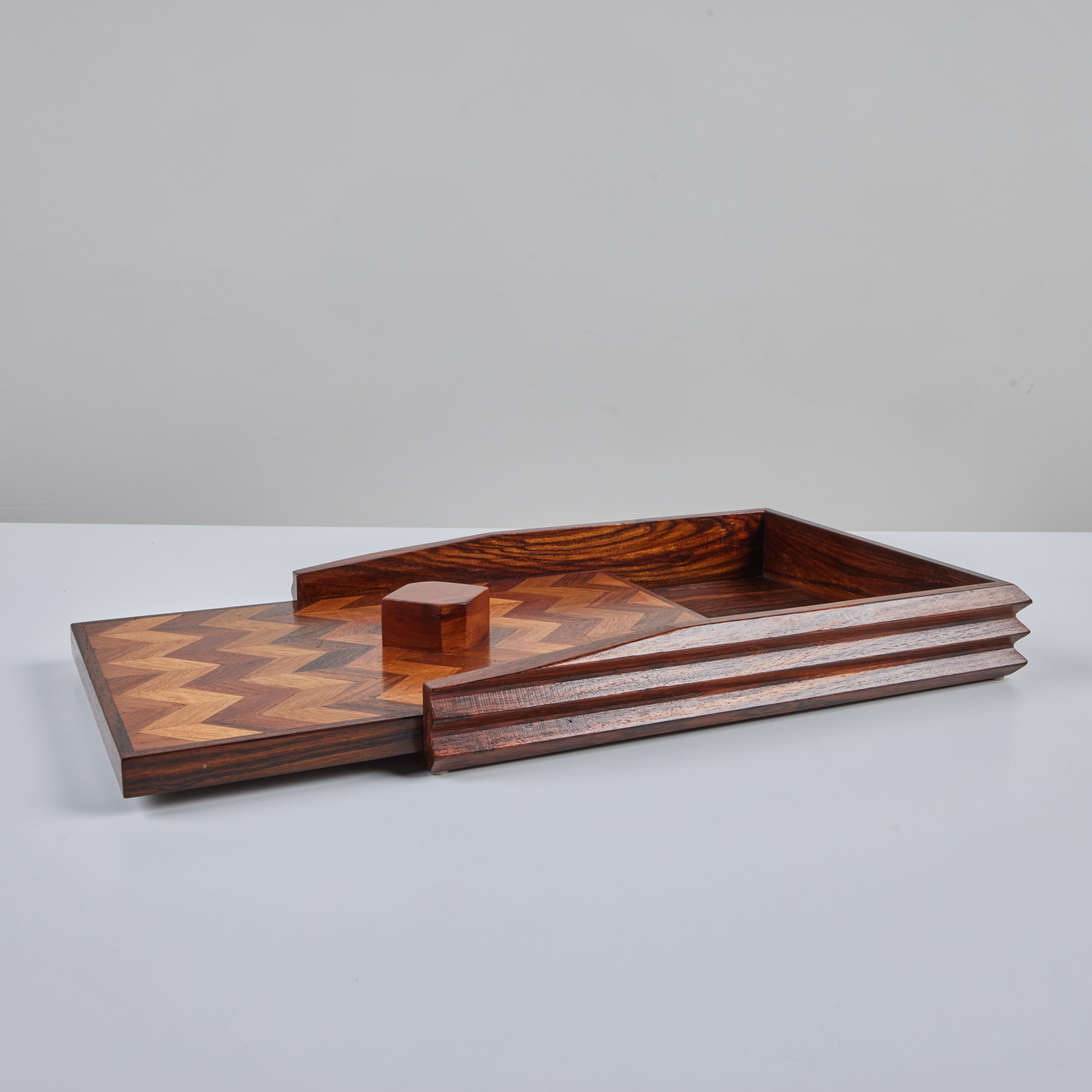 Don Shoemaker for Señal Marquetry Paper Tray For Sale 3