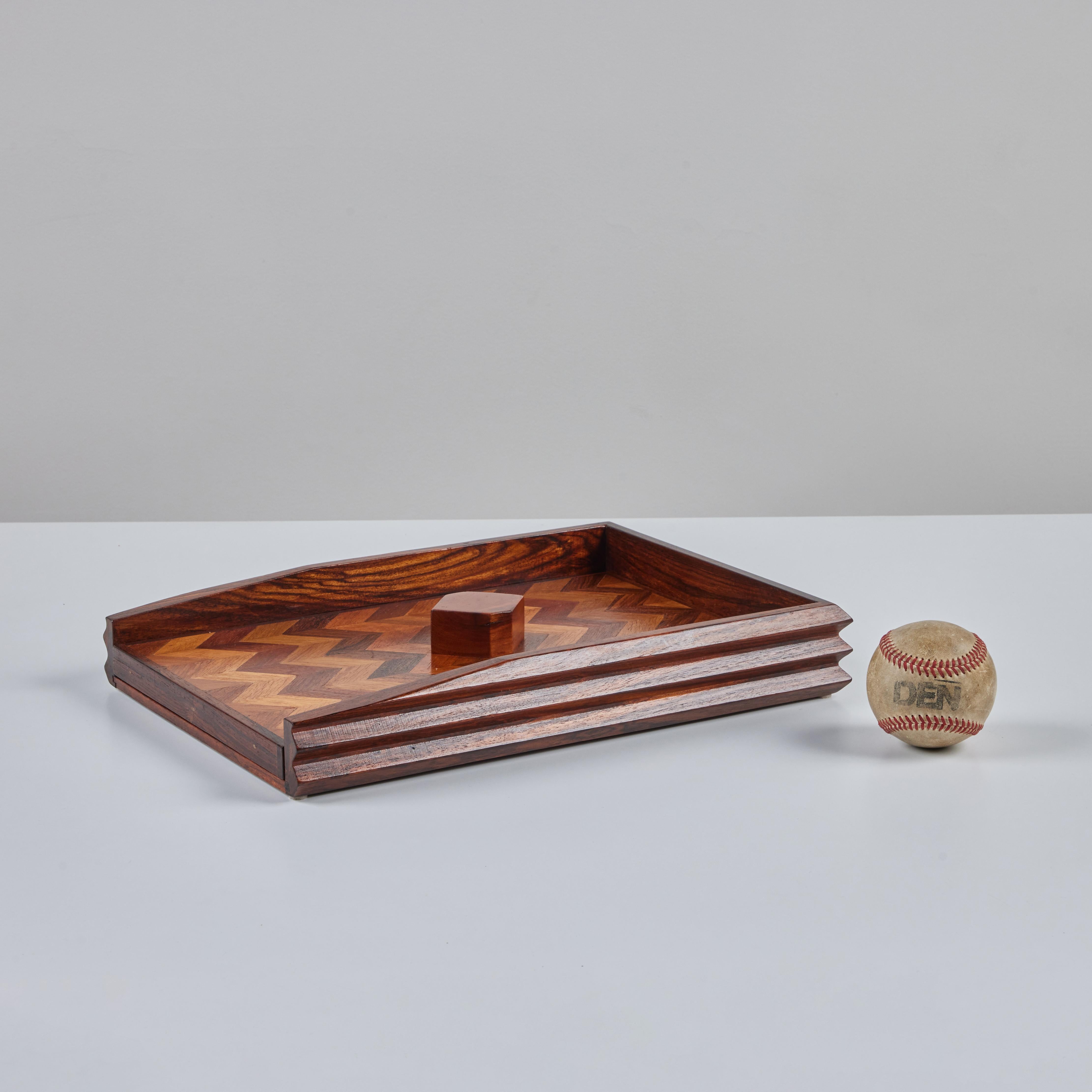 Mexican Don Shoemaker for Señal Marquetry Paper Tray For Sale