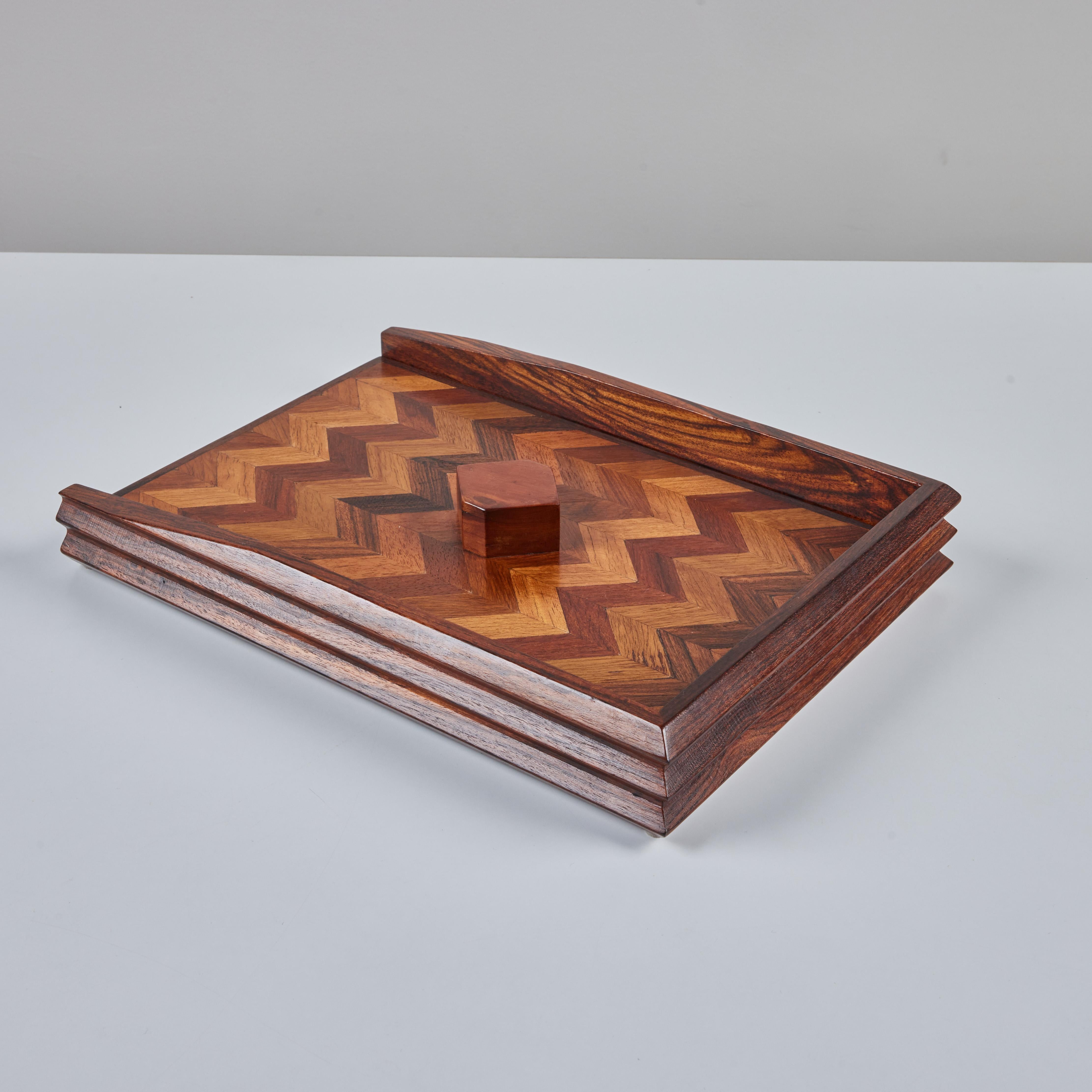 Don Shoemaker for Señal Marquetry Paper Tray For Sale 1
