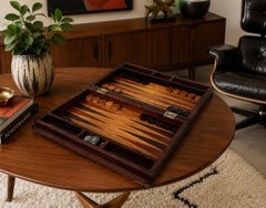 Jeu de backgammon « Señal » en marqueterie de palissandre, par Don Shoemaker, Mexique, années 1970