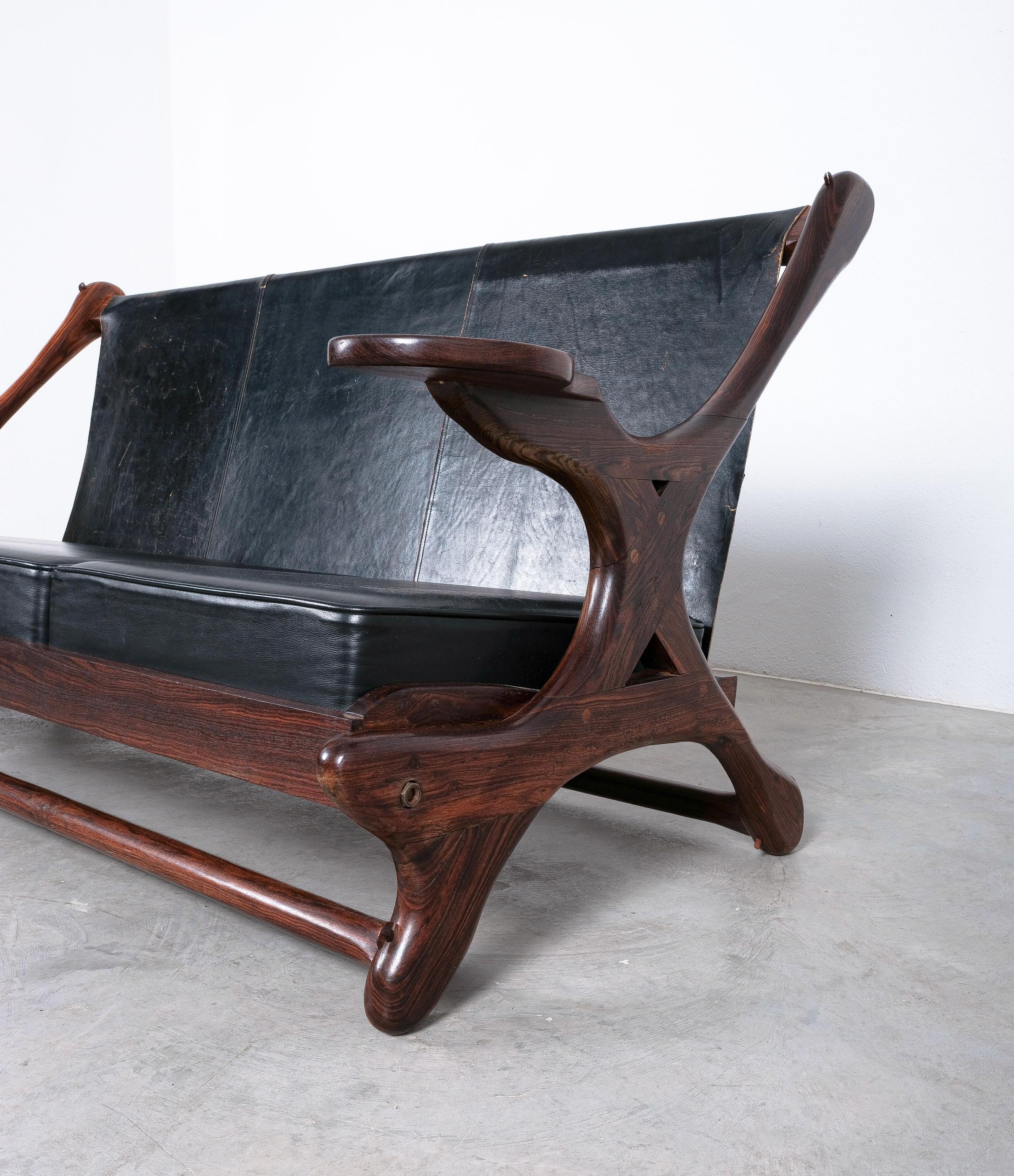 Don Shoemaker für Senal S.A. Cocobolo-Sofa aus Palisanderholz, Mitte des Jahrhunderts im Angebot 3