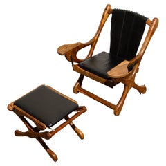 Don Shoemaker pour Senal S.A. Chaise et repose-pieds Swinger Cocobolo en bois de rose, signés