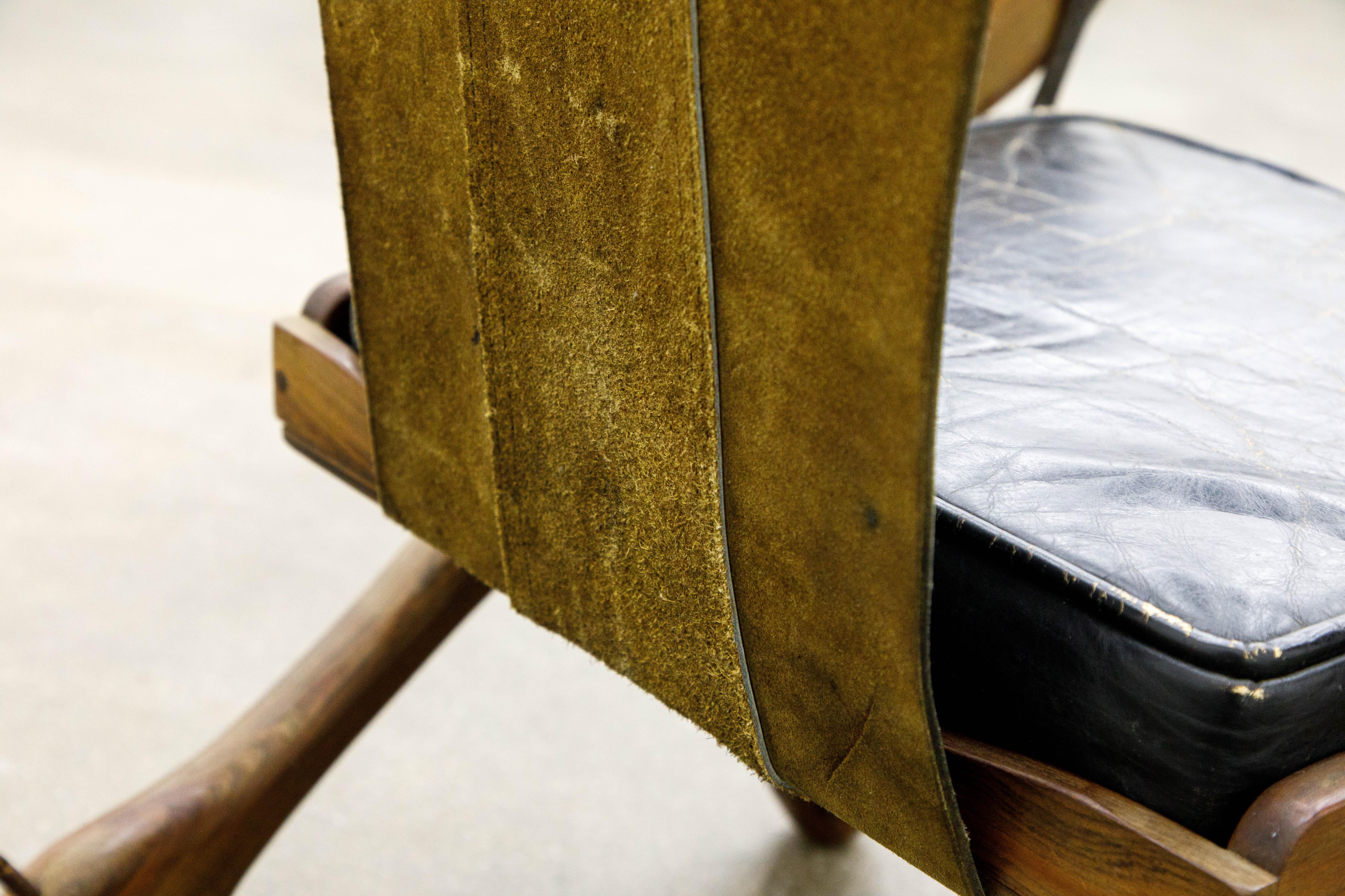 Schuhhersteller für Senal S.A. Rocking Chair „Swinger“ aus Palisanderholz von Cocobolo, signiert im Angebot 12