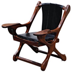 Don Shoemaker for Senal S.A. Cocobolo Rosewood 'Swinger' Rocking Chair, Signed