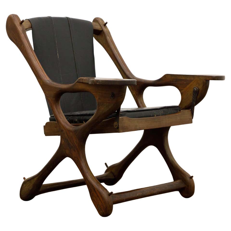 Vladimir Kagan 'Rock Star' Leather Rocking Chair and Ottoman, Signed at ...