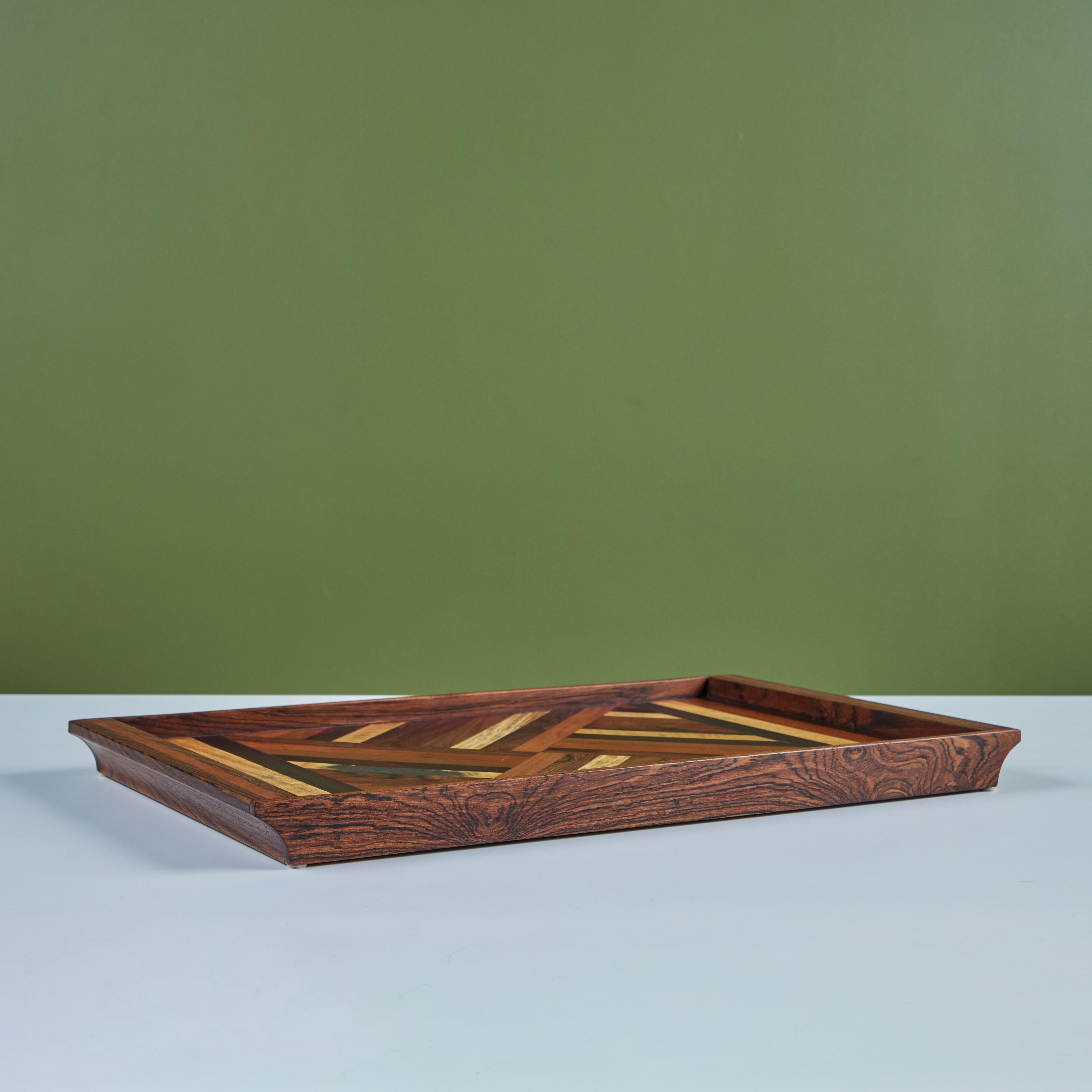Bandeja decorativa de marquetería geométrica Don Shoemaker para Señal en Bueno estado para la venta en Los Angeles, CA