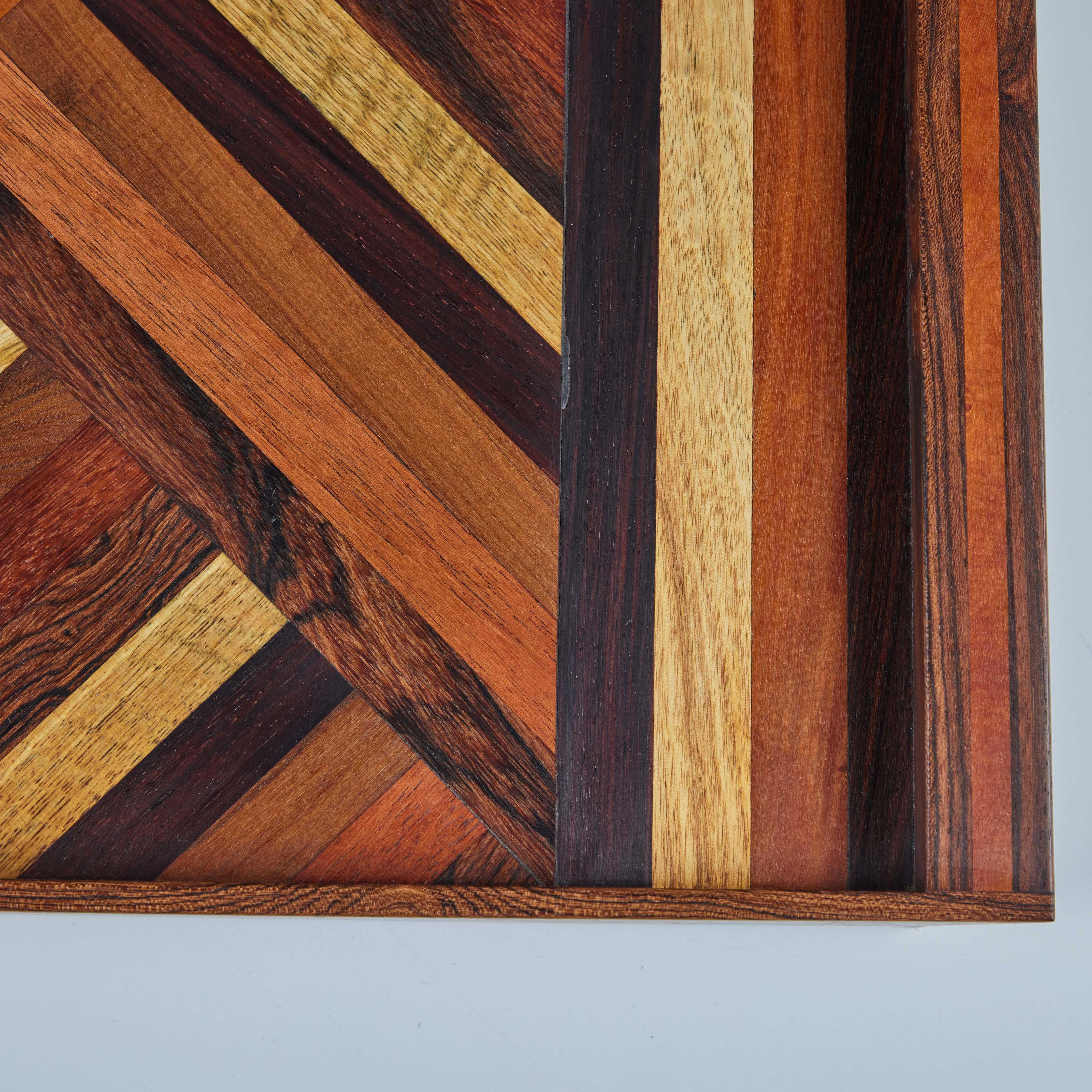 Bandeja decorativa de marquetería geométrica Don Shoemaker para Señal en venta 1
