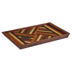 Vintage Don Shoemaker Geometric Marquetry Decorative Tray for Señal
