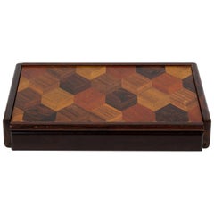 Don Shoemaker Schmuck- oder Trinket Box mit Trompe L'oeil Einlage