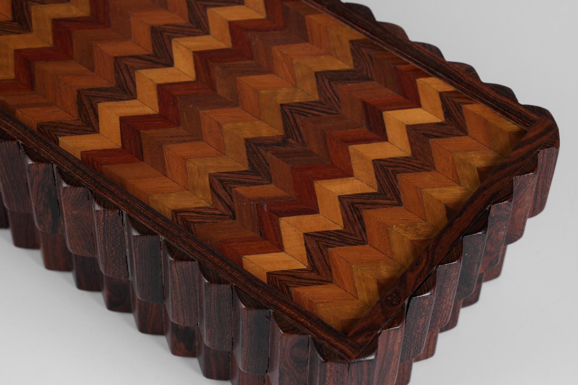 Don Shoemaker Large Marquetry Box with Scallop Trim for Senal 3