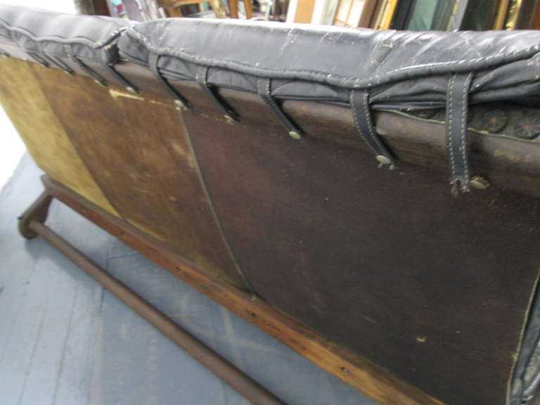 Don Shoemaker Leather Rosewood Sofa For Sale 3