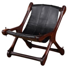 Vintage Don Shoemaker Leather Sling Lounge Chair for Señal