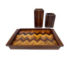 Don Shoemaker Mid-Century 3 Piece Jacaranda Desk Set