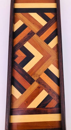 Don Shoemaker Mixed Exotic Wood Tray Vessel, 1970